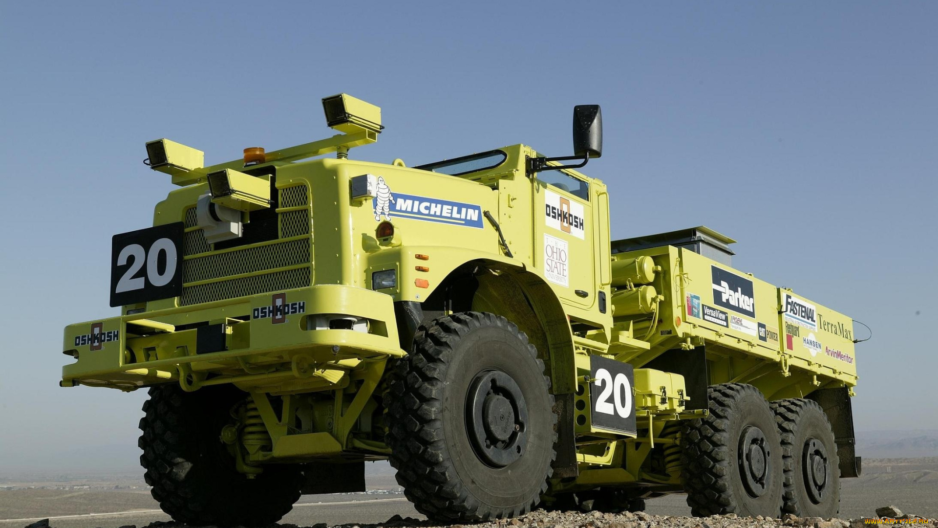 автомобили, грузовики, камни, автомобиль