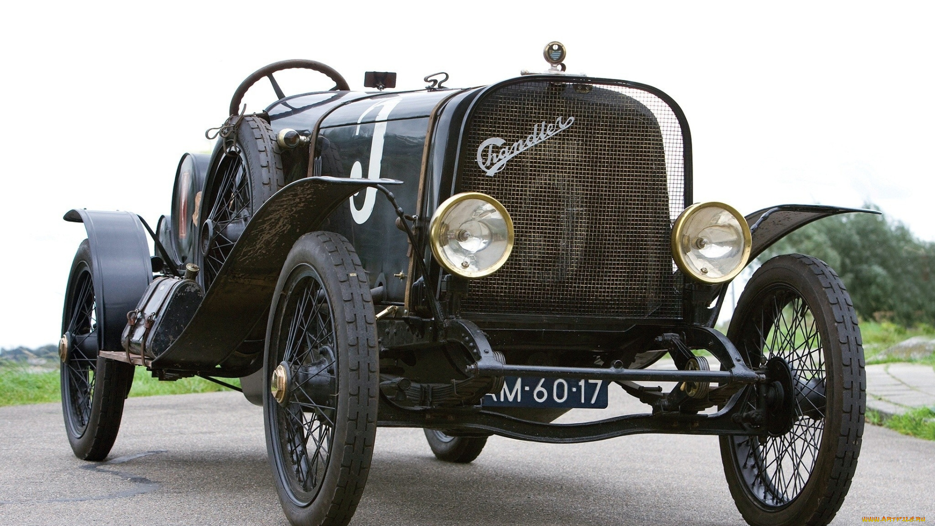 автомобили, классика, автомобиль, дорога, деревья, небо