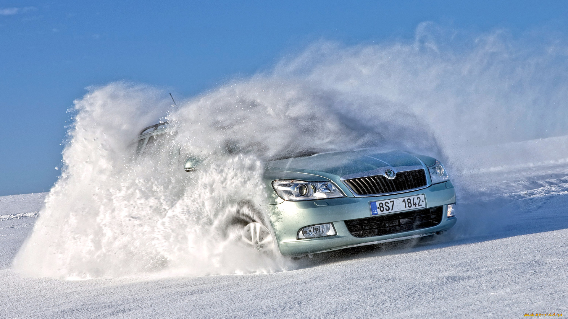 автомобили, skoda, зима, снег