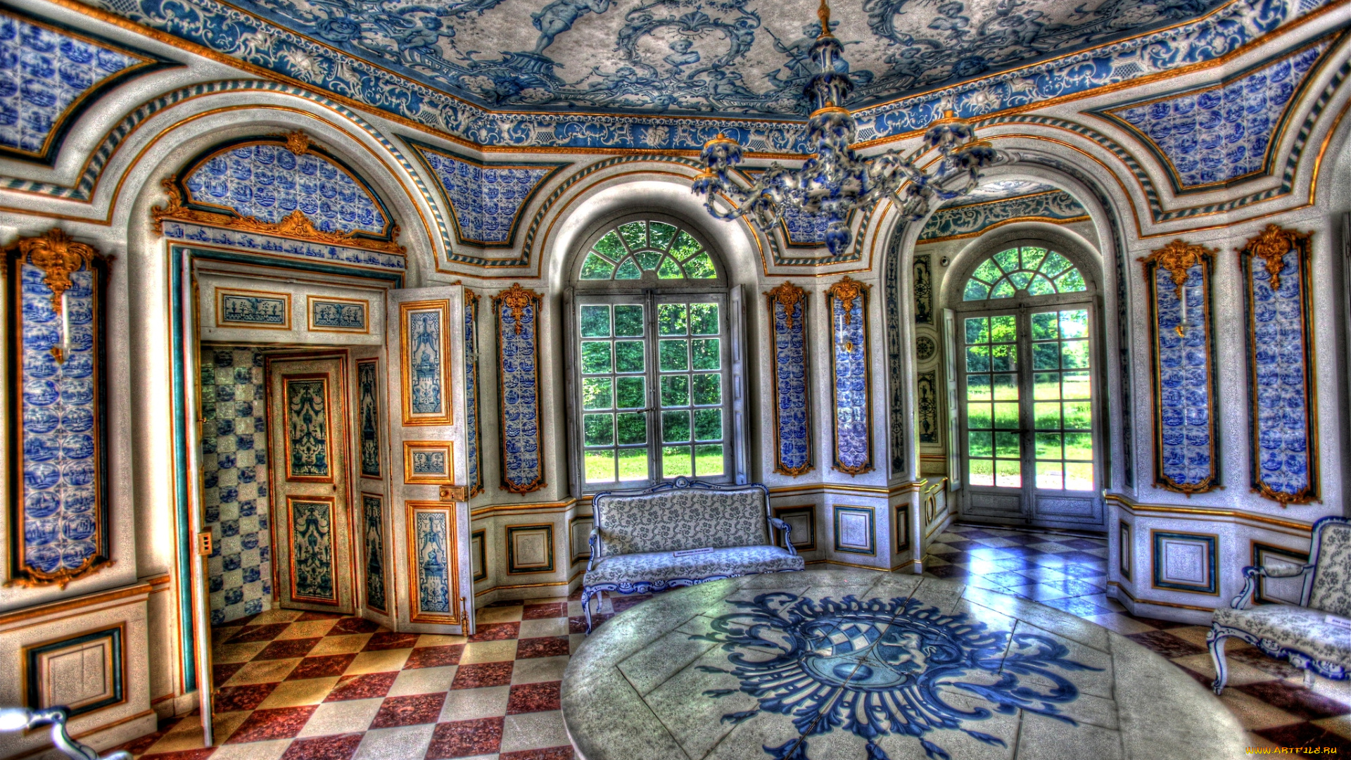 интерьер, дворцы, музеи, мебель, роспись, богатство, стиль