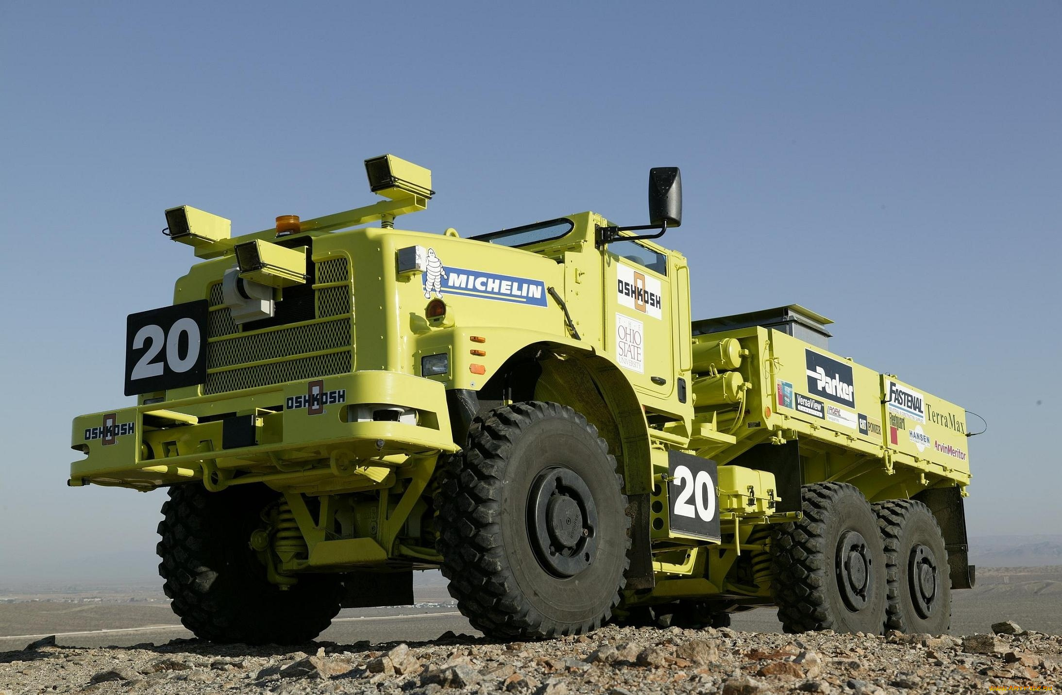 автомобили, грузовики, камни, автомобиль