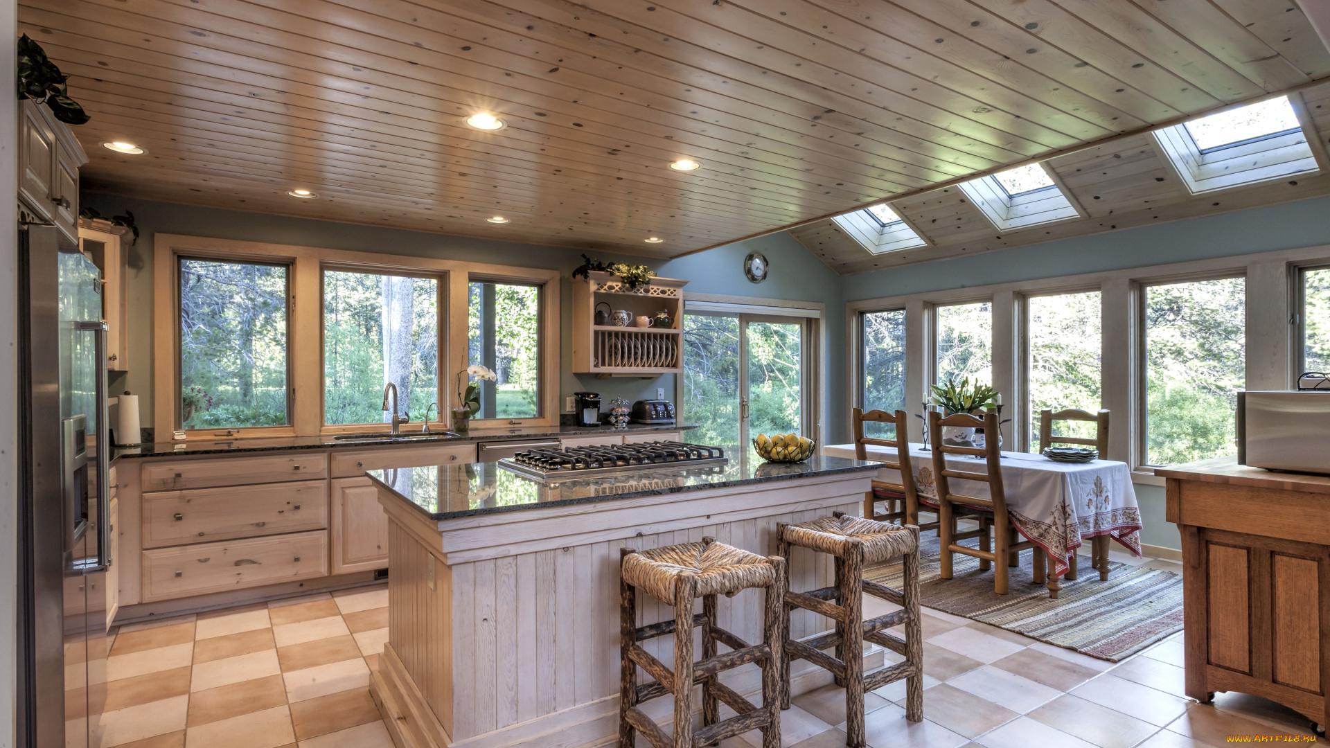 интерьер, кухня, стулья, мебель