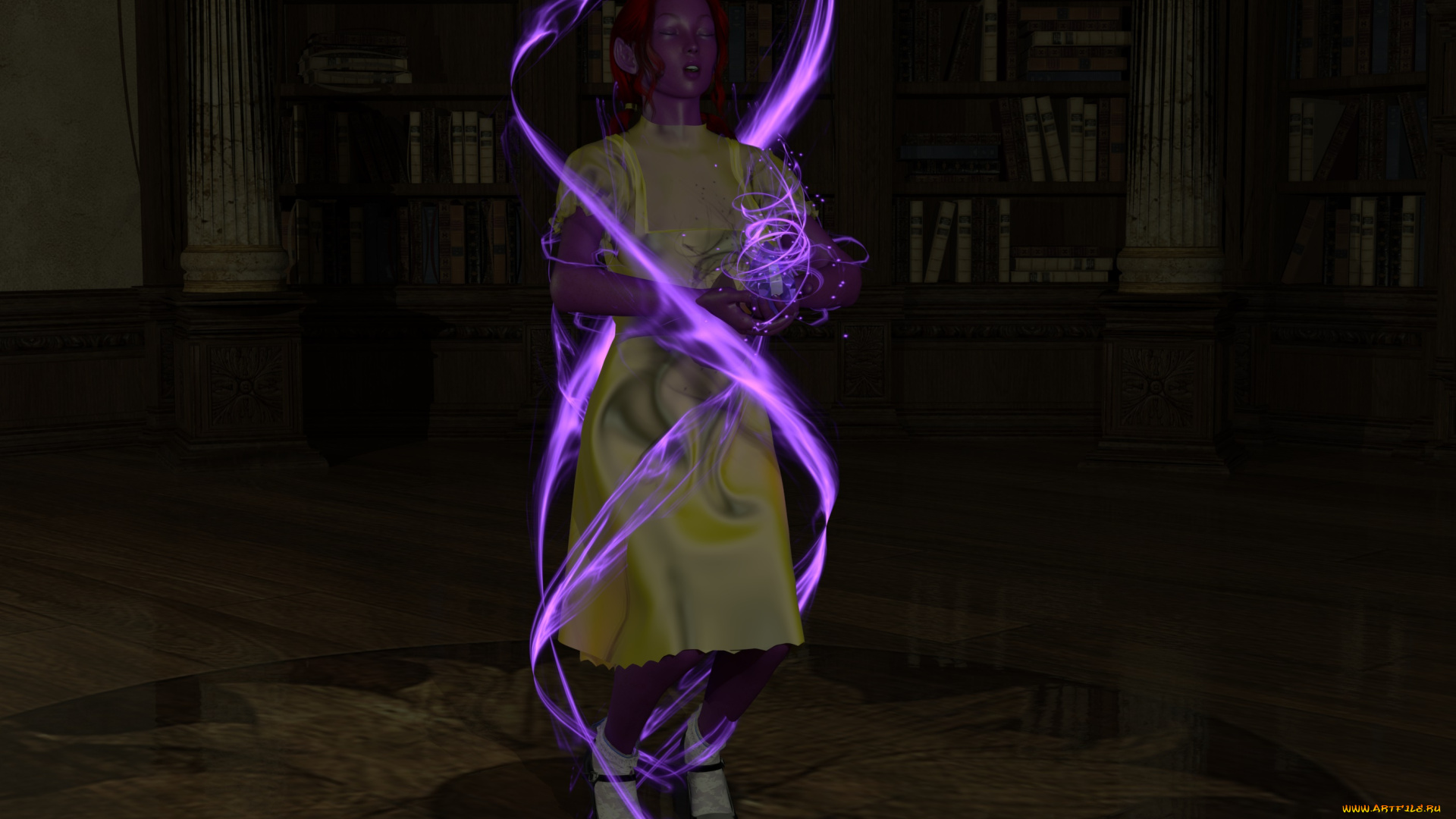 3д, графика, фантазия, , fantasy, магия, фон, взгляд, девушка