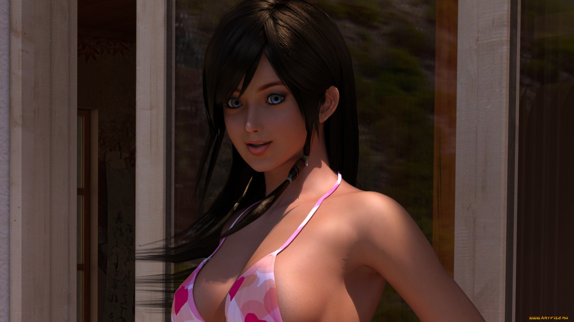 3д, графика, люди, , people, девушка, фон, взгляд