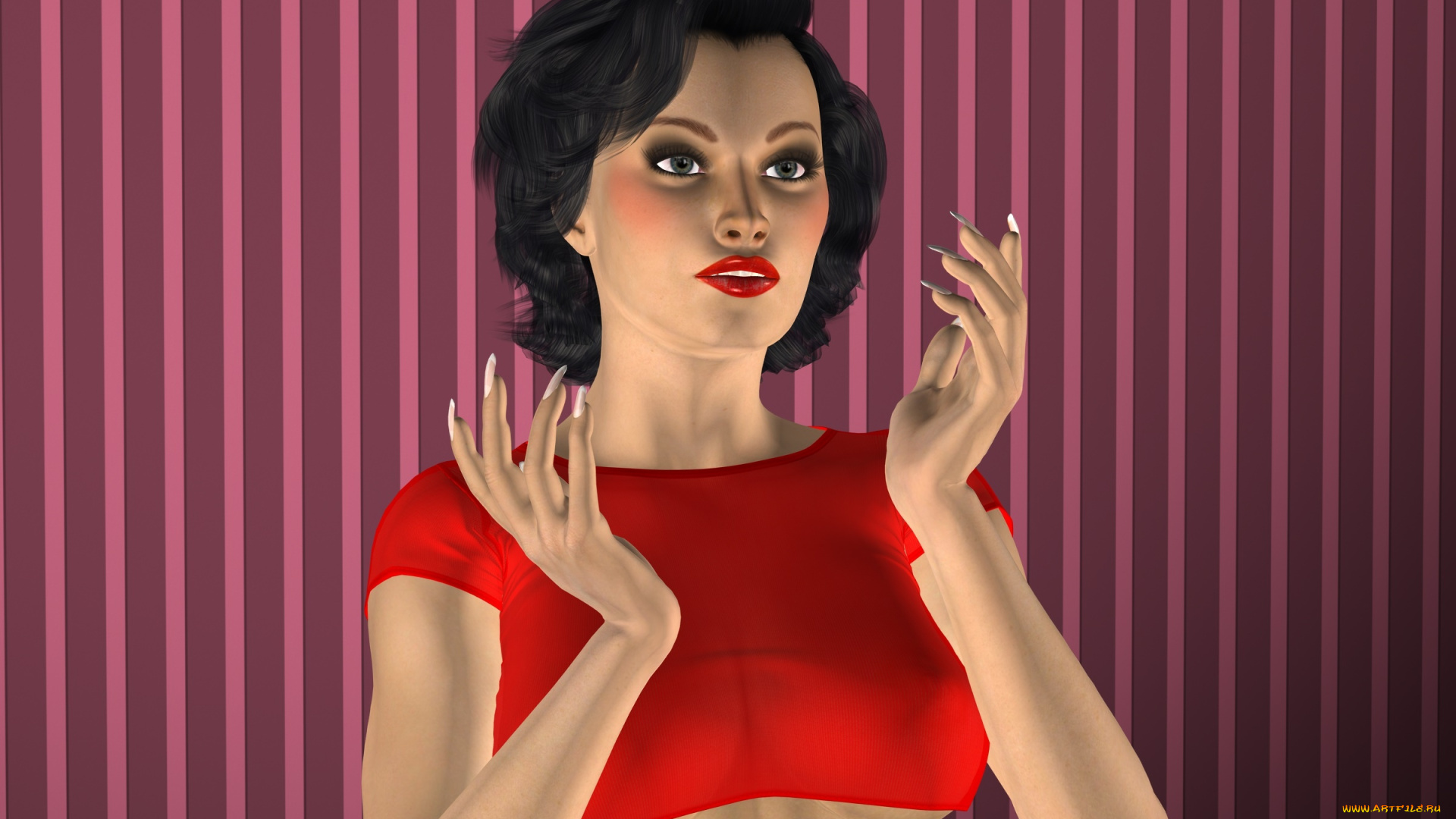 3д, графика, люди, , people, девушка, взгляд, фон