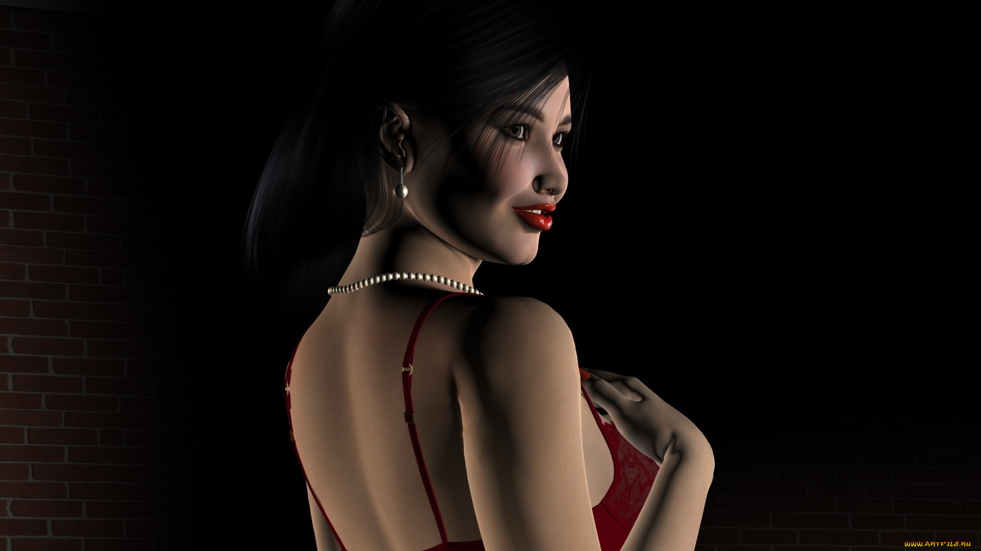 3д, графика, люди, , people, грудь, фон, взгляд, девушка, улыбка