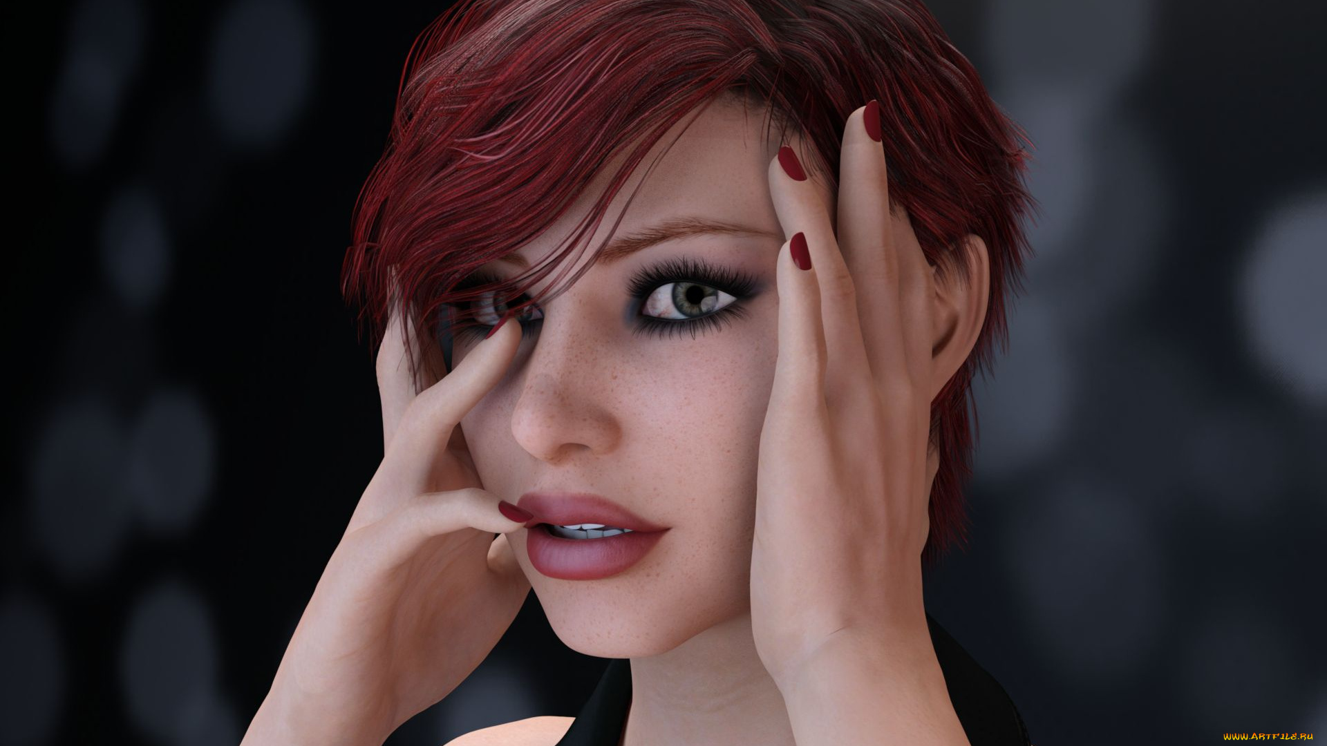 3д, графика, портрет, , portraits, фон, взгляд, девушка