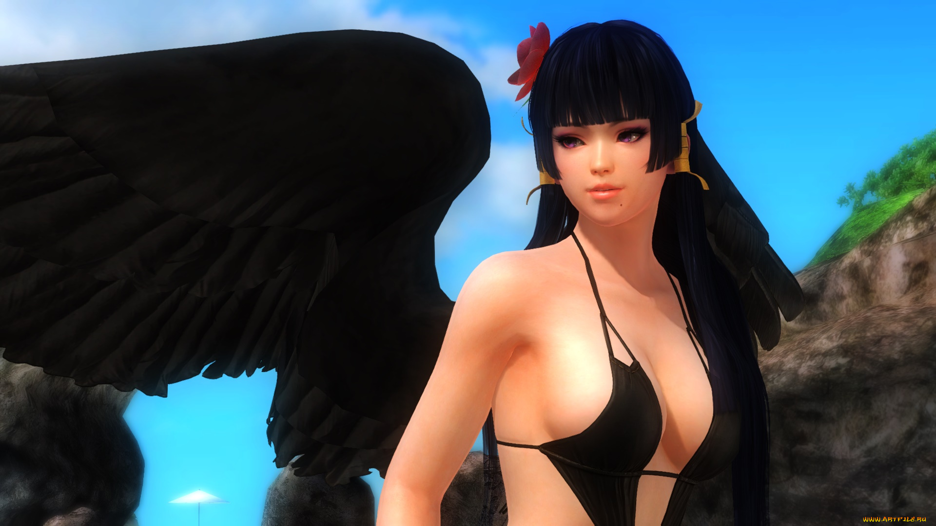 3д, графика, существа, , creatures, демон, взгляд, фон, девушка