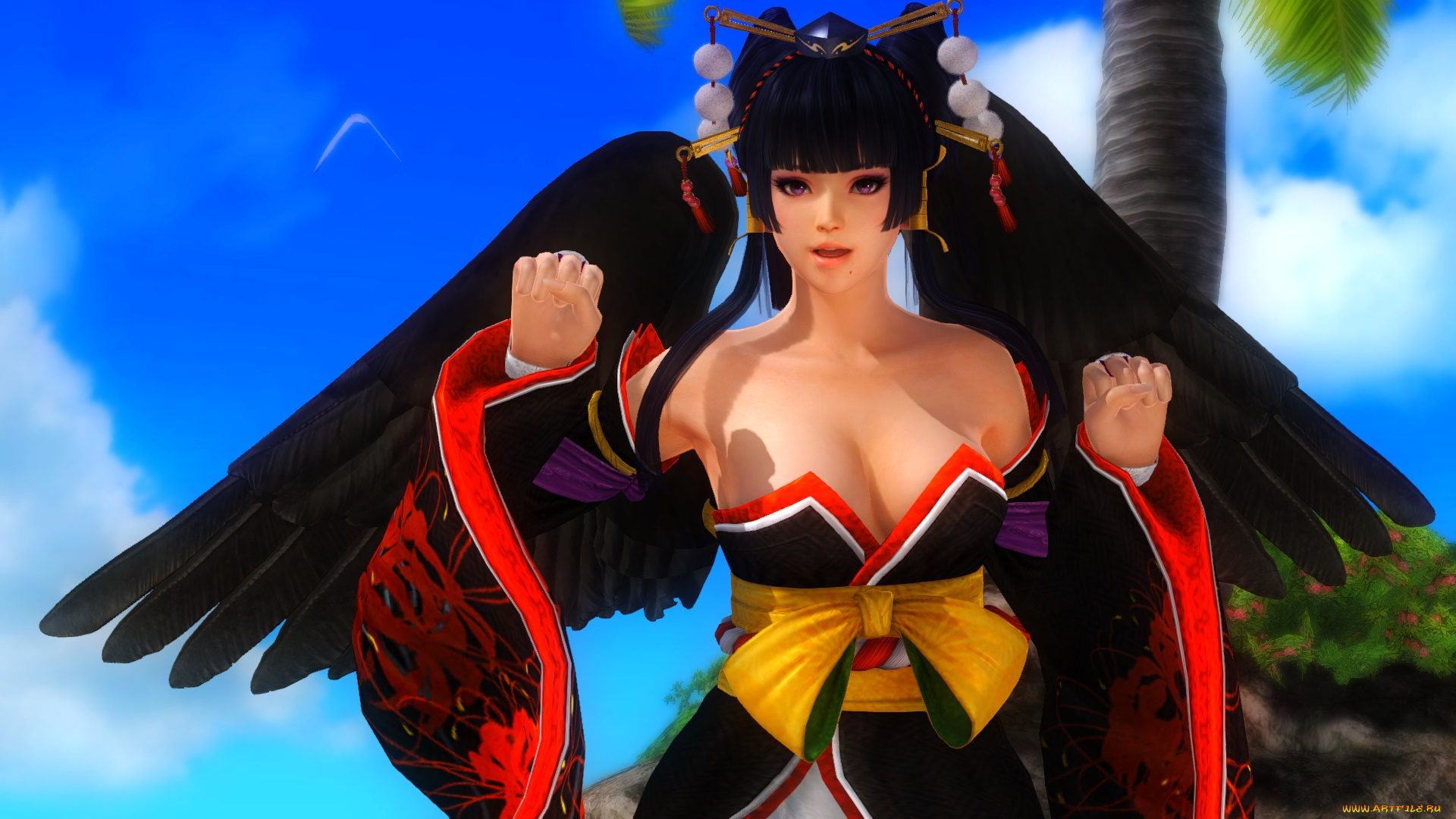 3д, графика, существа, , creatures, девушка, демон, фон, взгляд