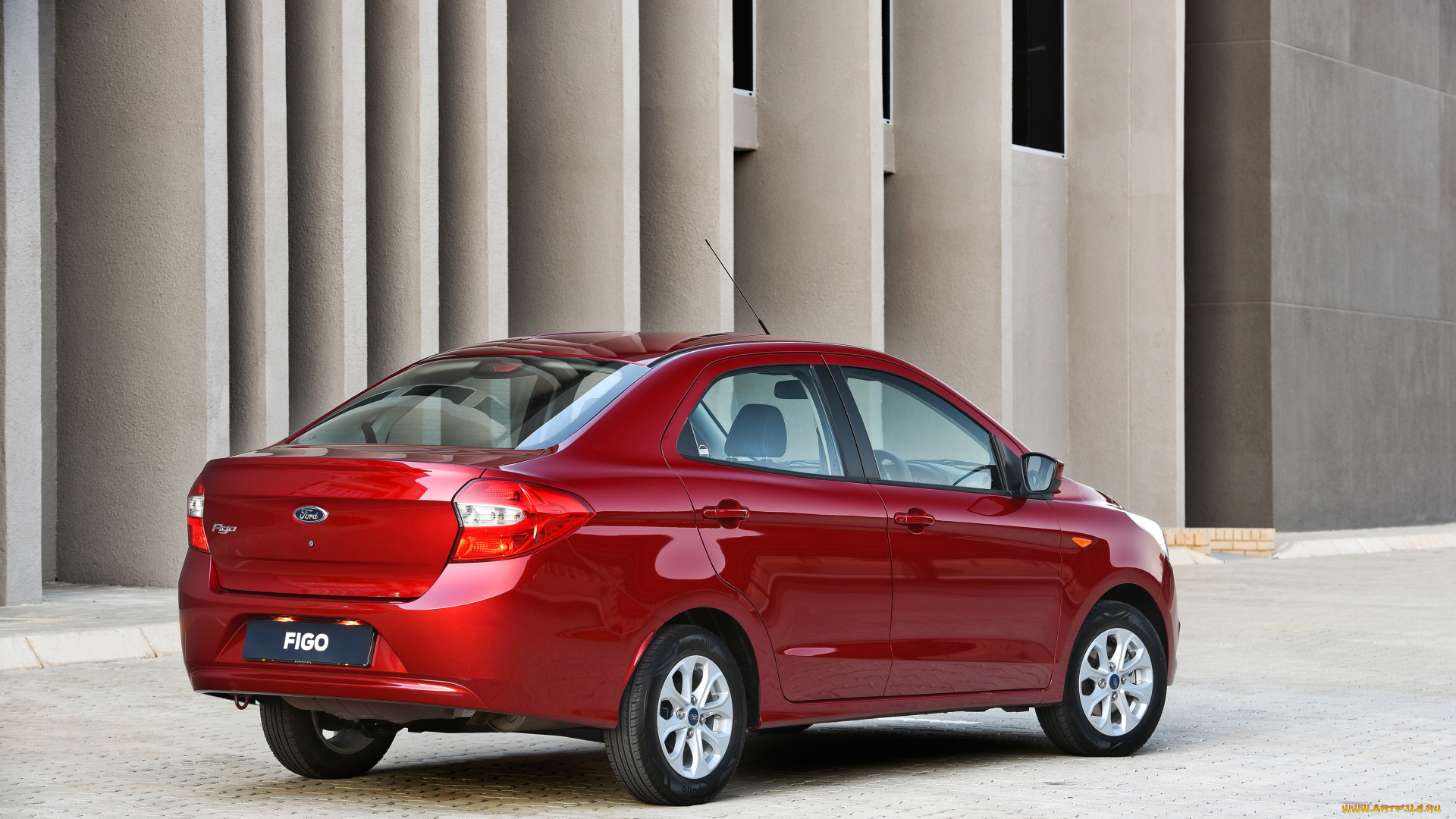 автомобили, ford, figo, sedan, красный, 2015г