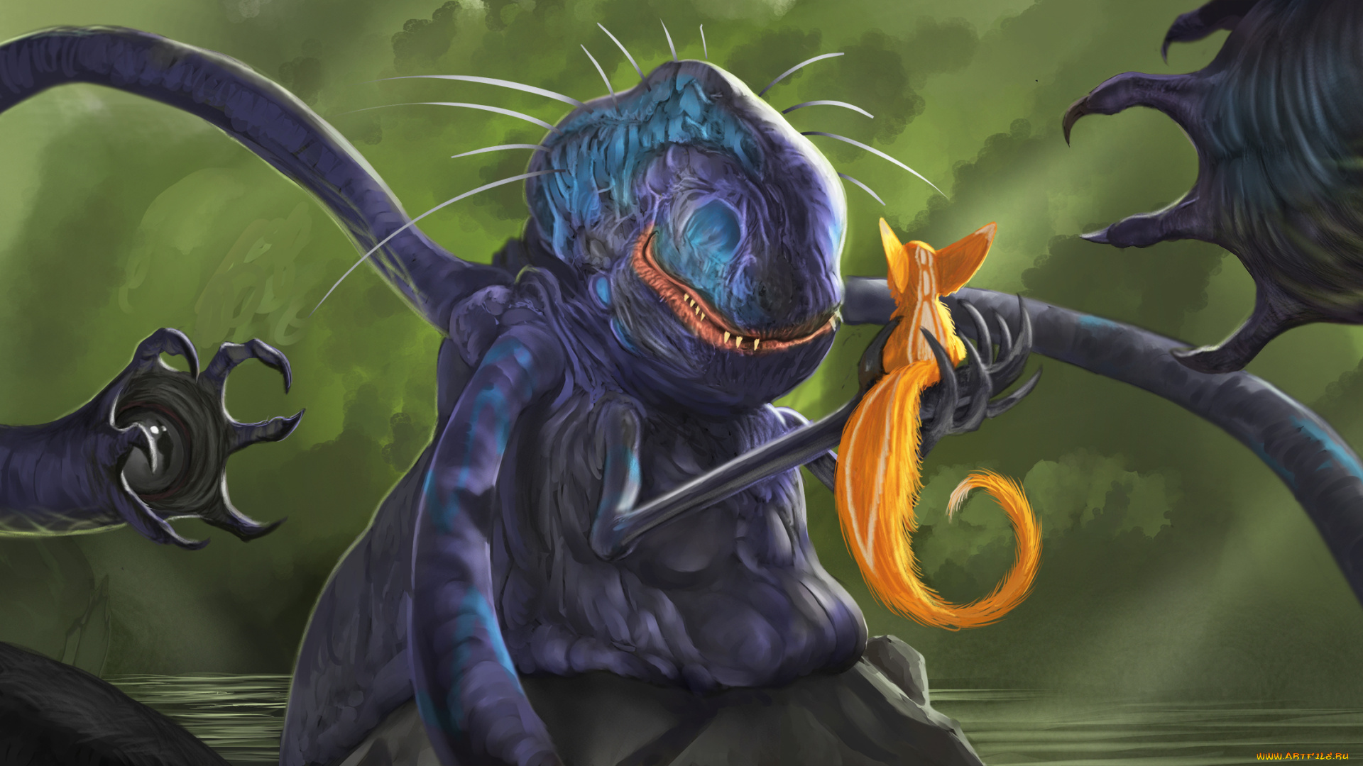 фэнтези, существа, монстр, чудовище, зверек, пушистый