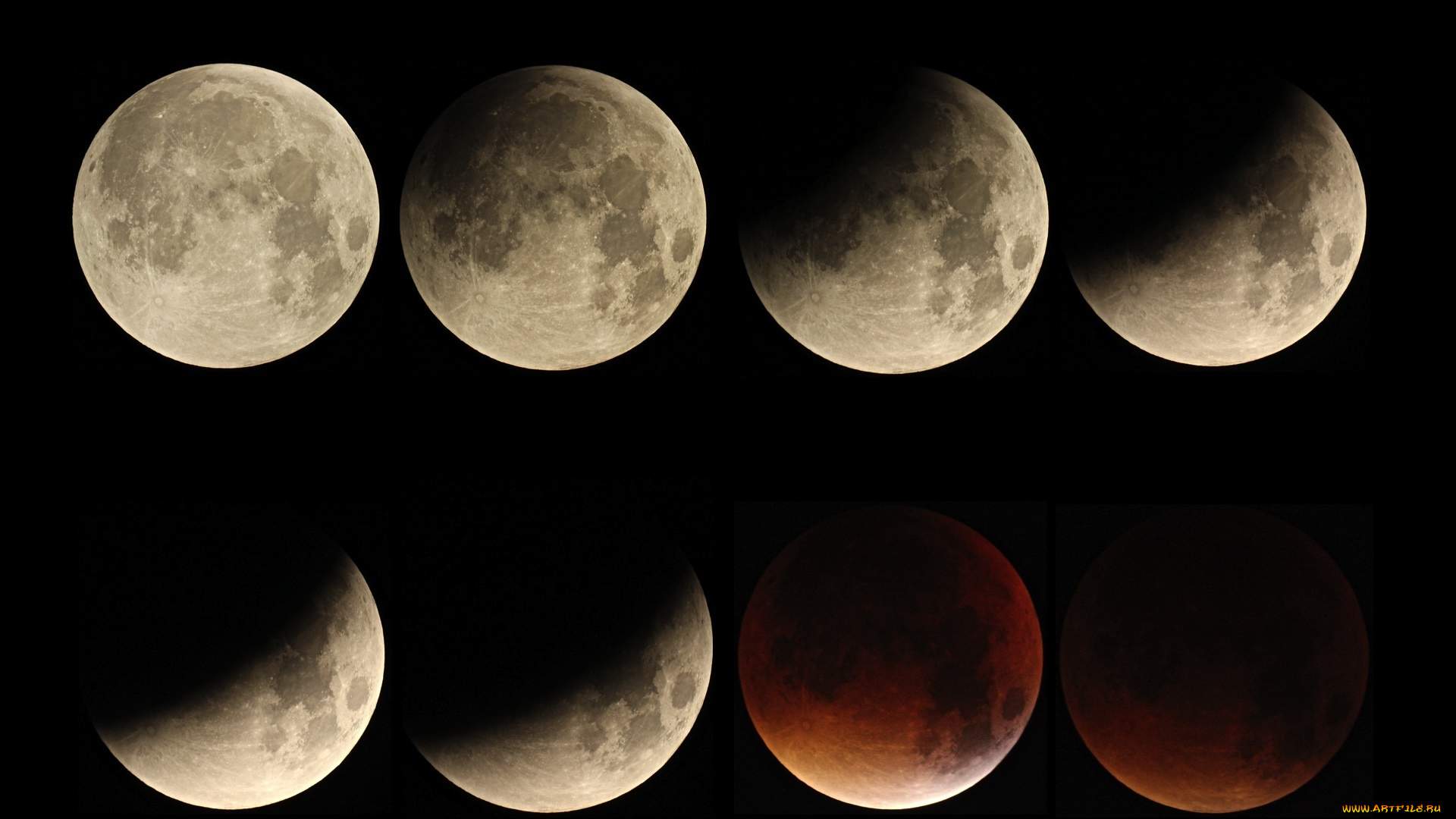 космос, луна, ночь