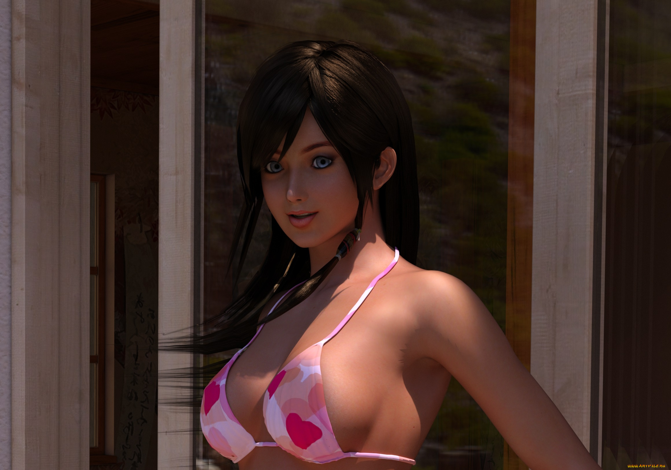 3д, графика, люди, , people, девушка, фон, взгляд