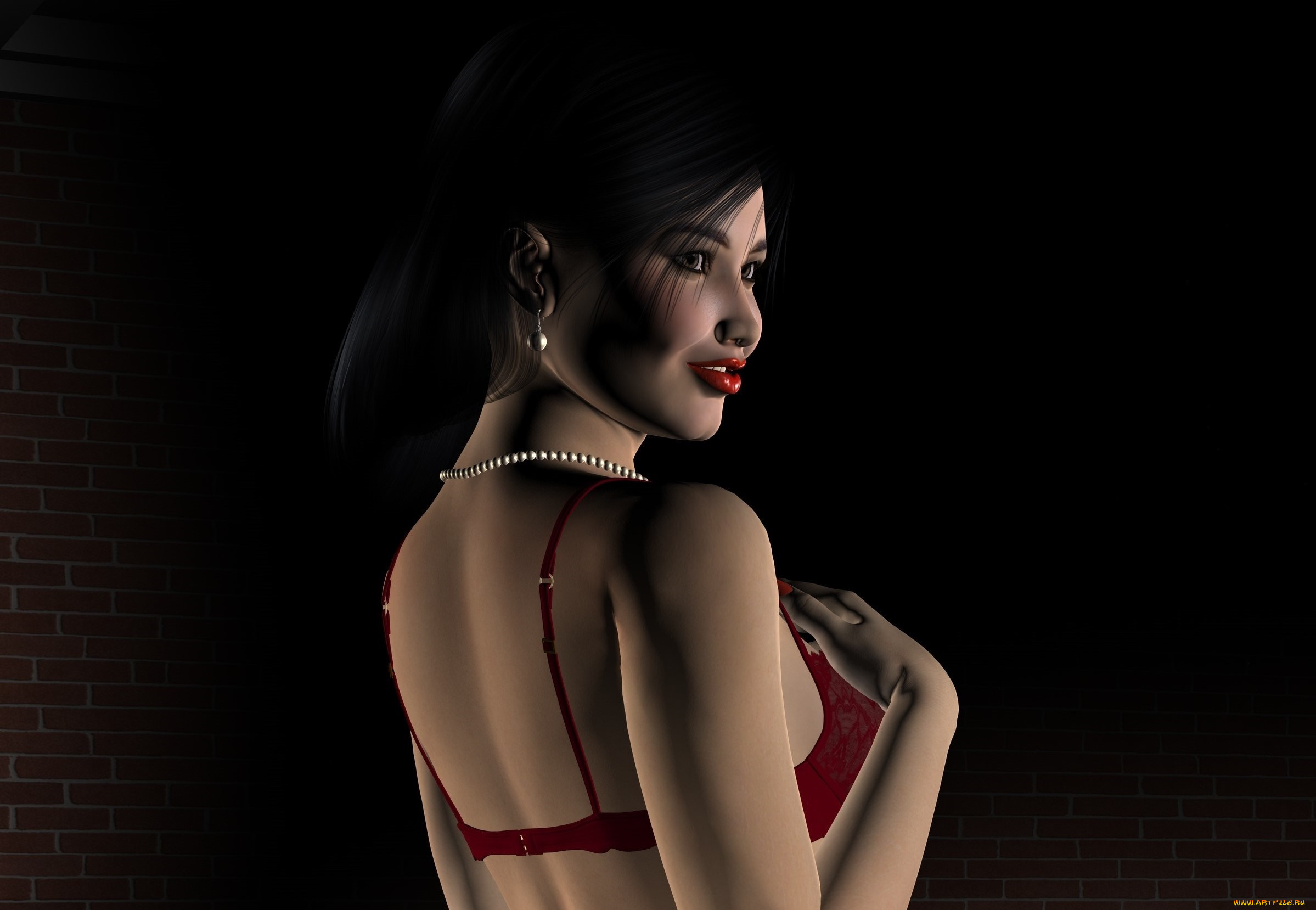 3д, графика, люди, , people, грудь, фон, взгляд, девушка, улыбка