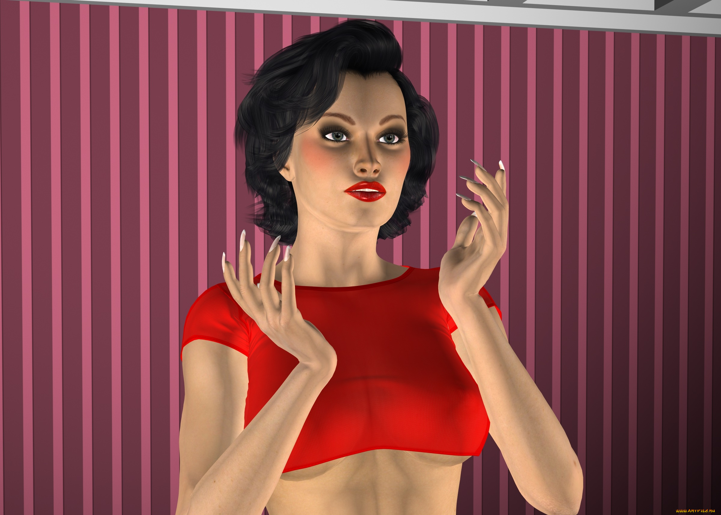 3д, графика, люди, , people, девушка, взгляд, фон