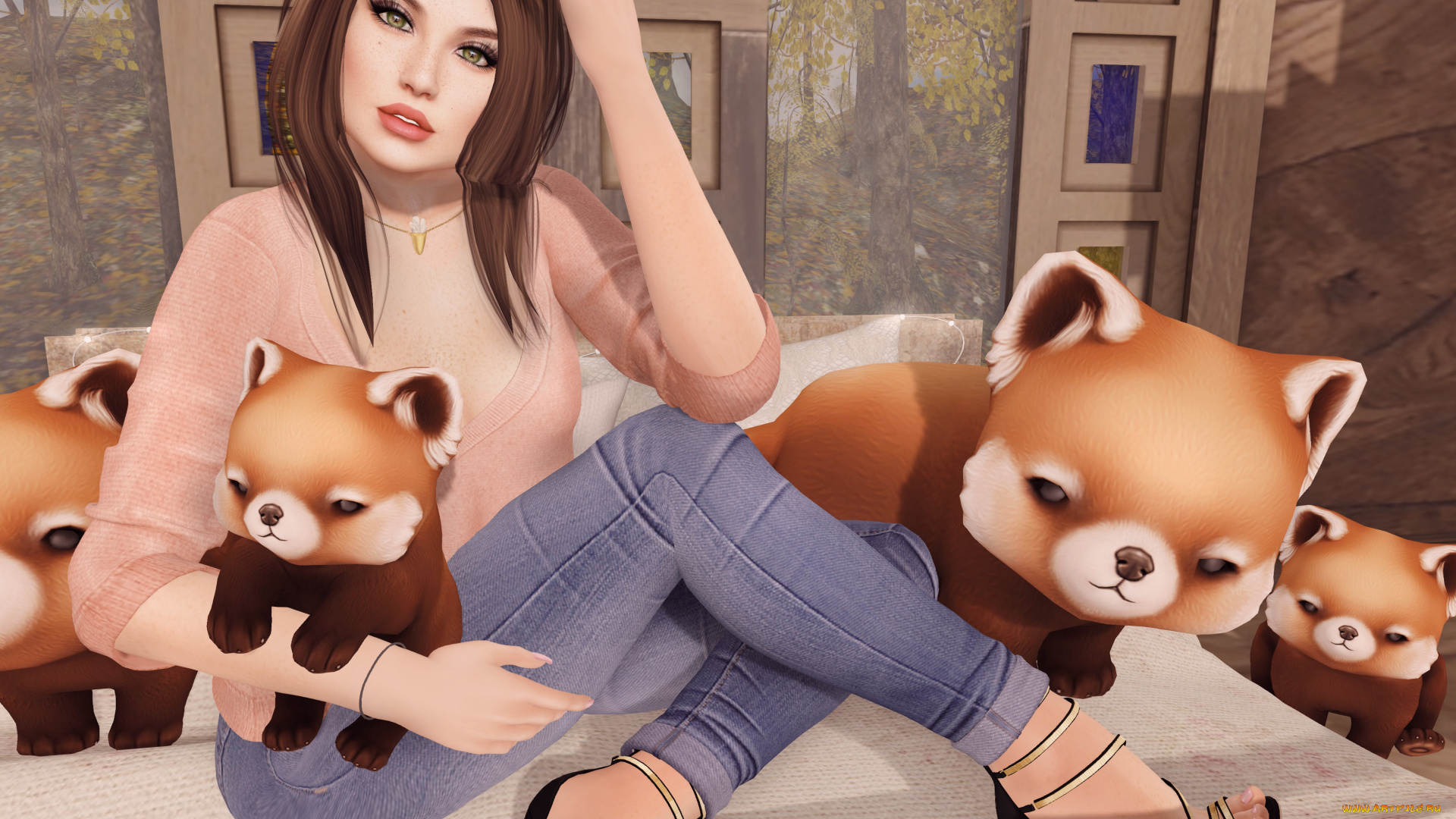 3д, графика, люди, , people, фон, взгляд, девушка