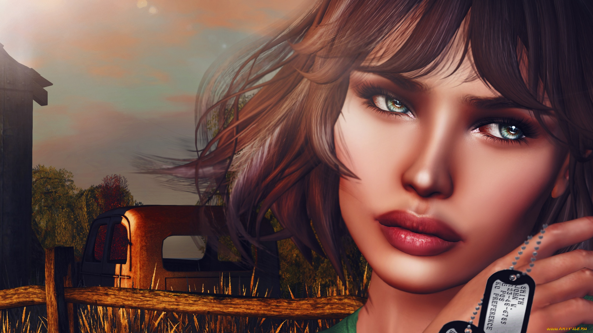 3д, графика, портрет, , portraits, губы, фон, волосы, глаза, лицо, девушка