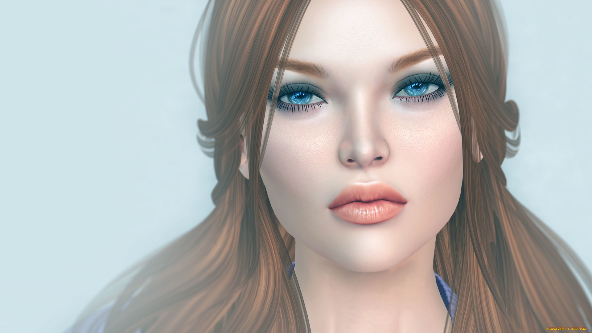 3д, графика, портрет, , portraits, взгляд, волосы, девушка, лицо