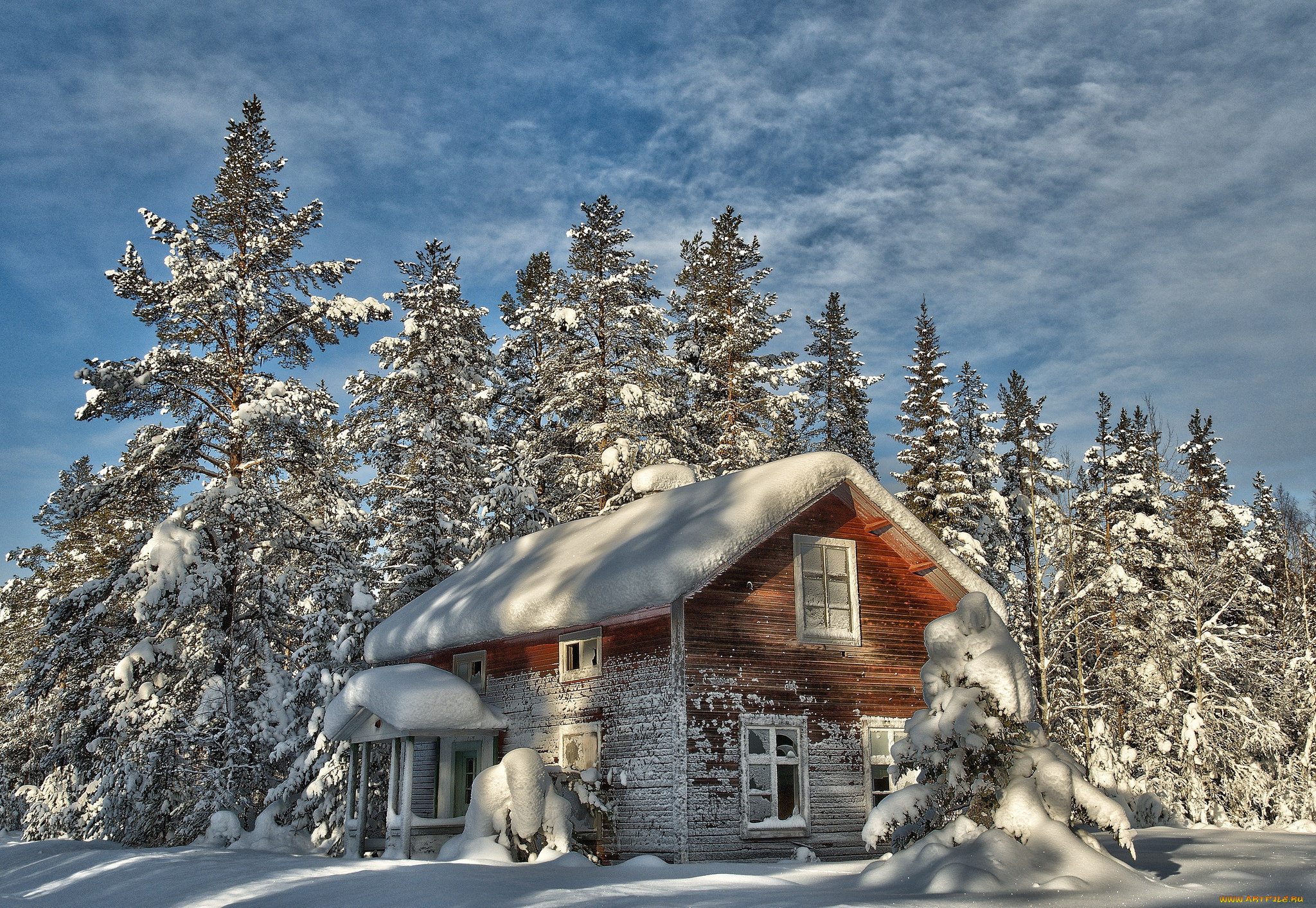 природа, зима, снег