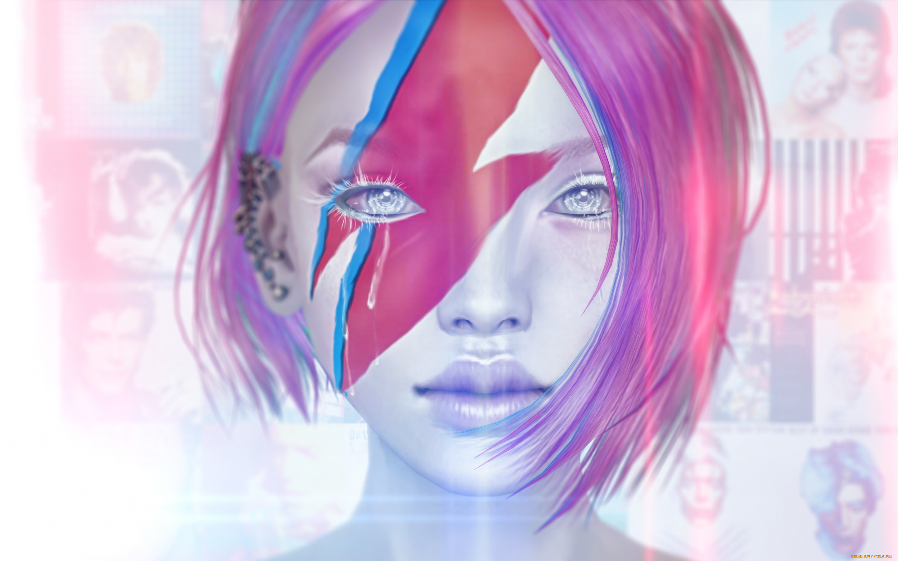 3д, графика, портрет, , portraits, ziggy, фон, лицо, волосы, слезы, девушка, взгляд