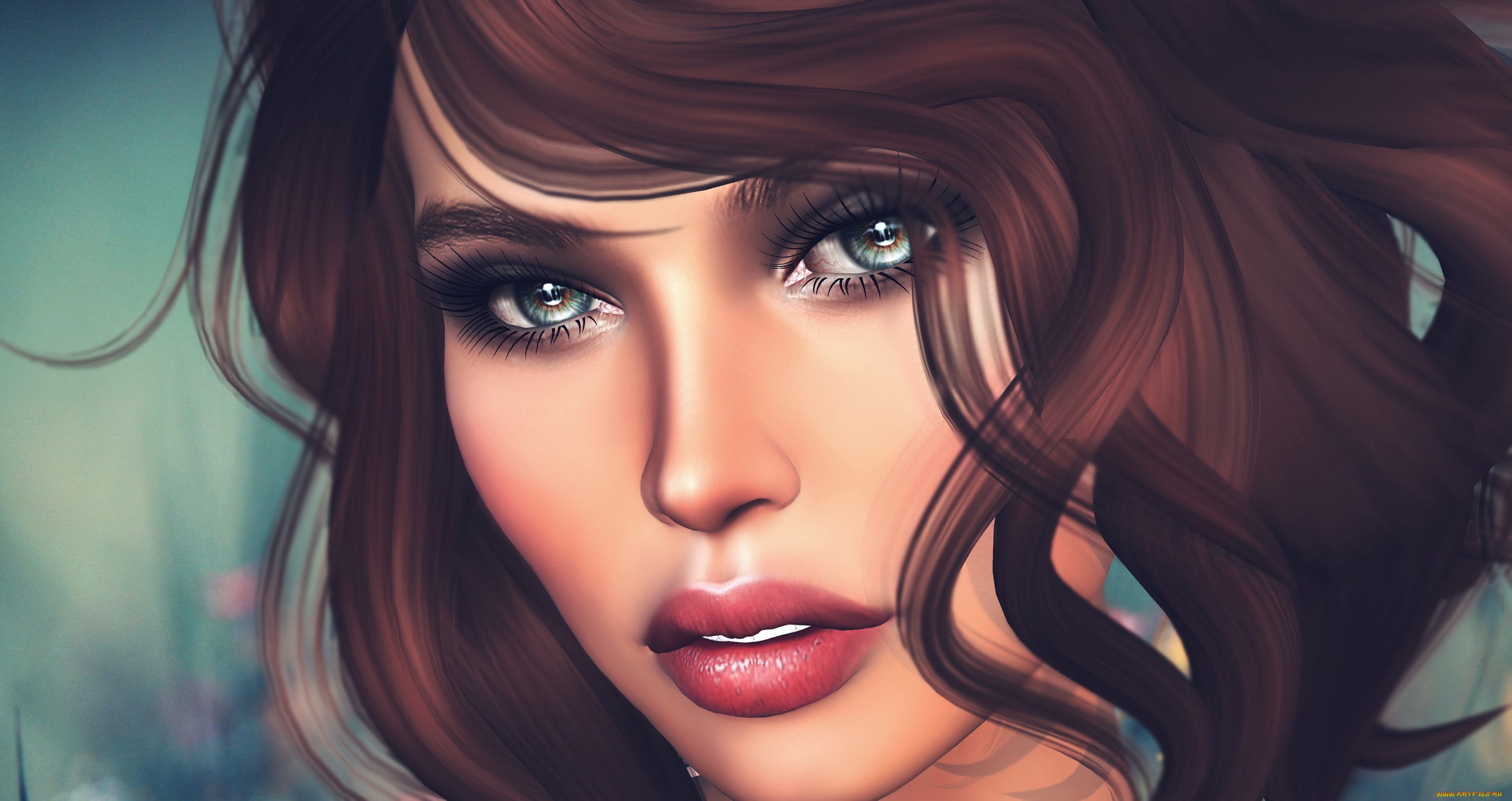 3д, графика, портрет, , portraits, фон, красотка, лицо, девушка