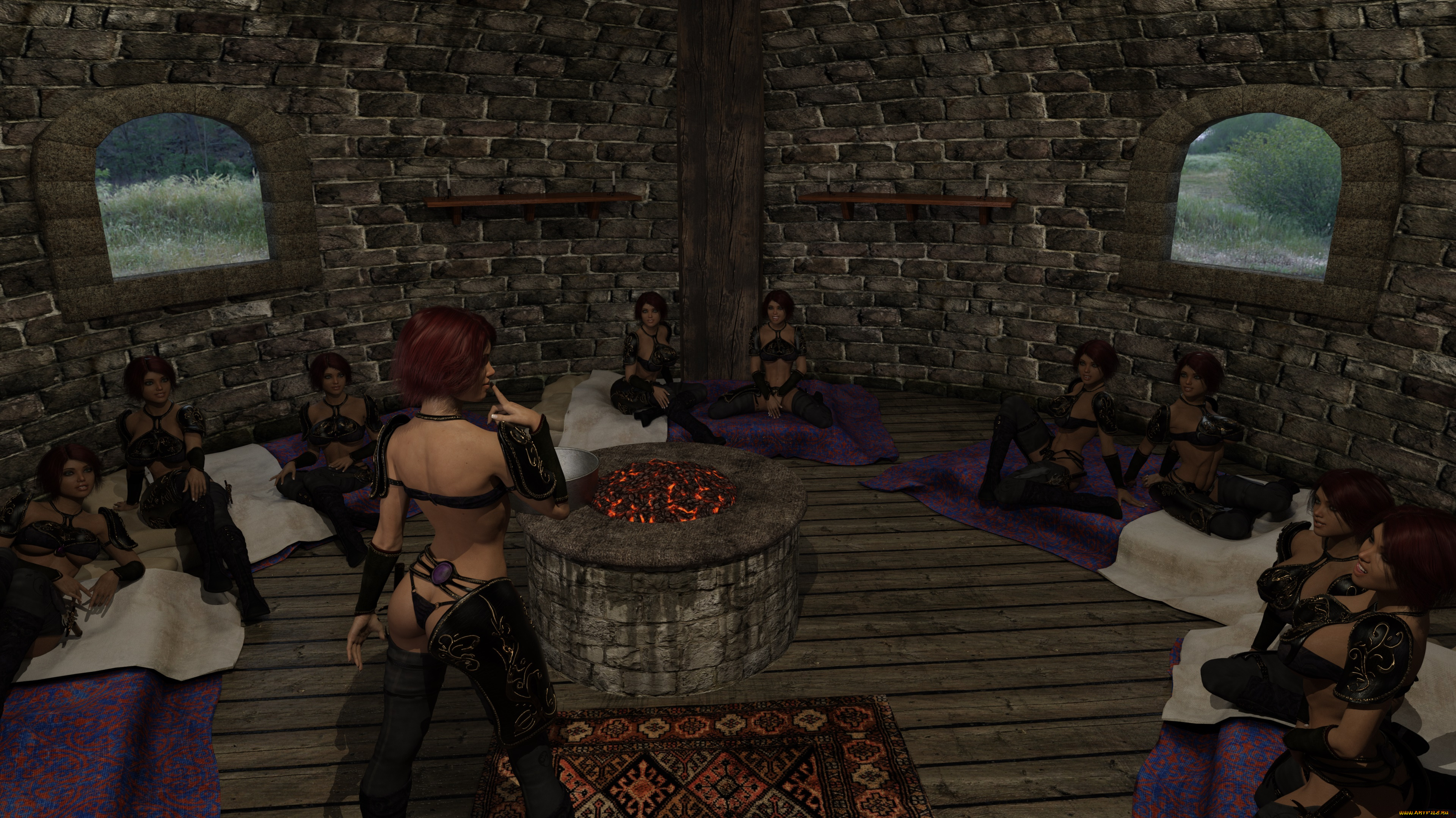 3д, графика, люди, , people, фон, взгляд, девушки