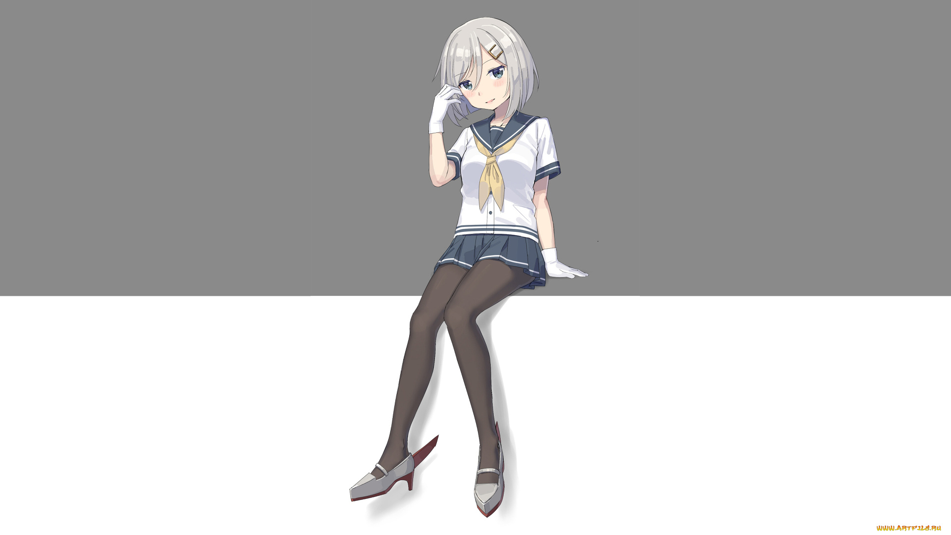 аниме, kantai, collection, девушка, фон, взгляд