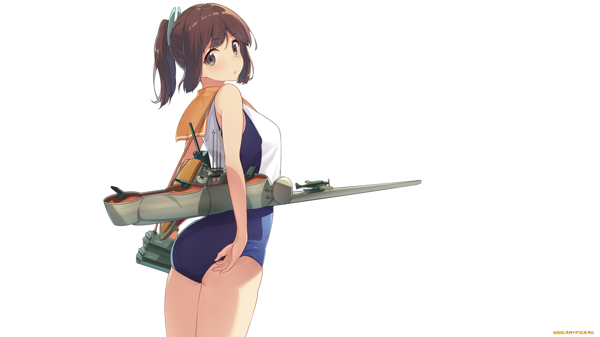 аниме, kantai, collection, фон, взгляд, девушка