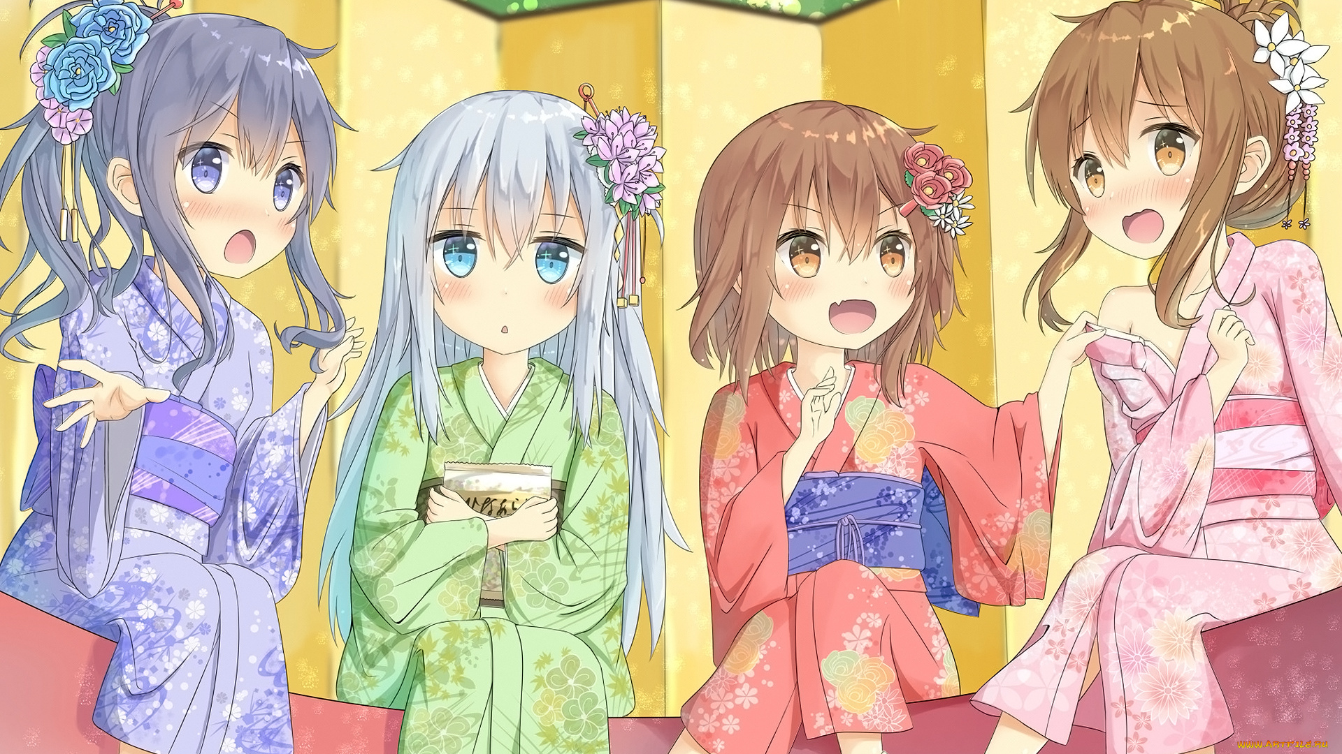 аниме, kantai, collection, фон, взгляд, девушки