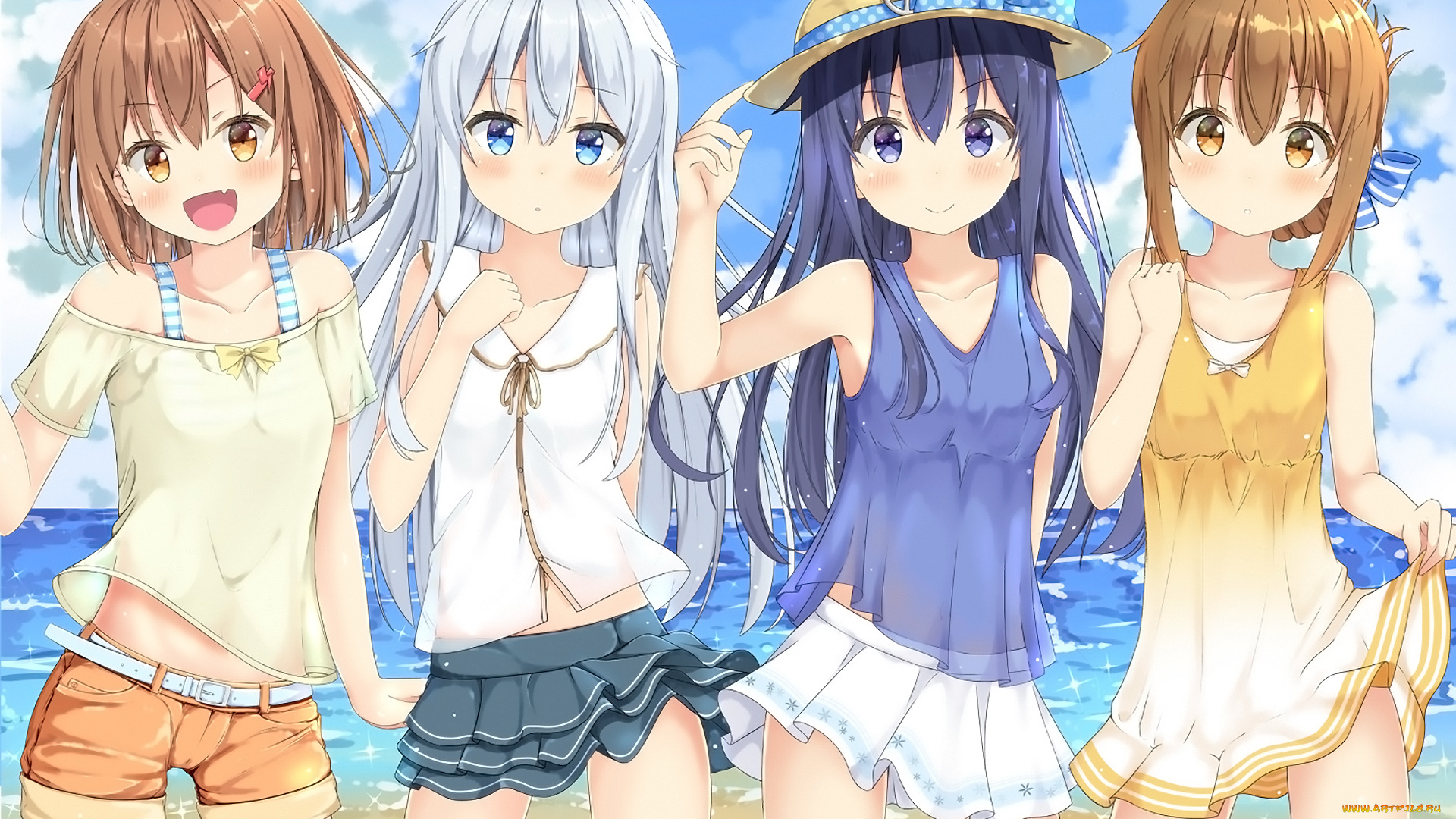 аниме, kantai, collection, фон, взгляд, девушки