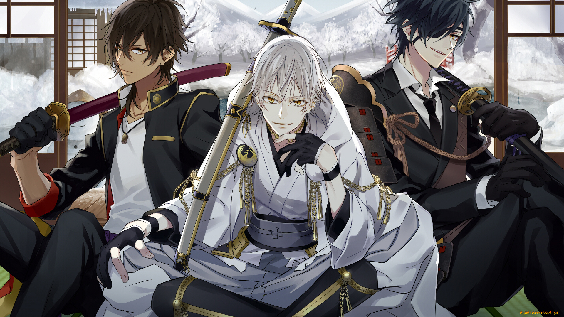 аниме, touken, ranbu, танец, мечей