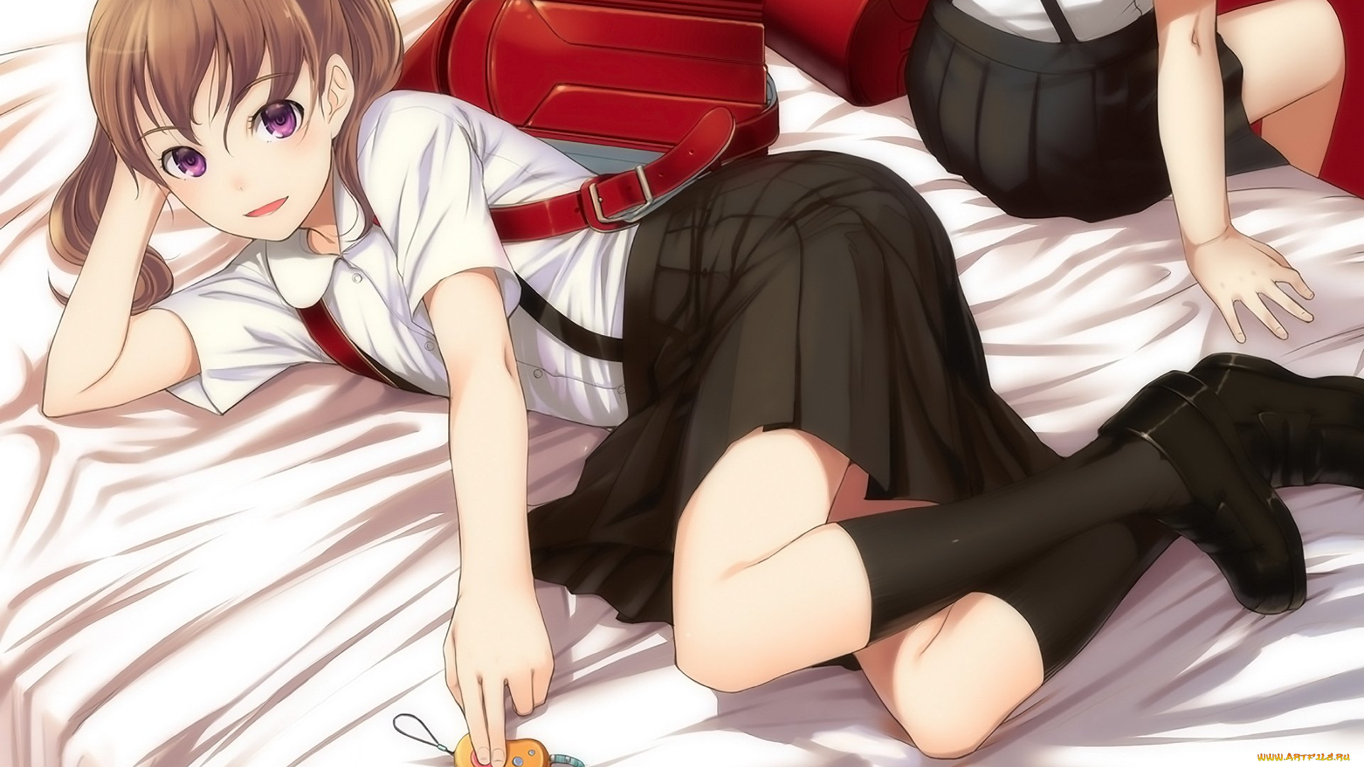 аниме, unknown, , другое, фон, взгляд, девушка