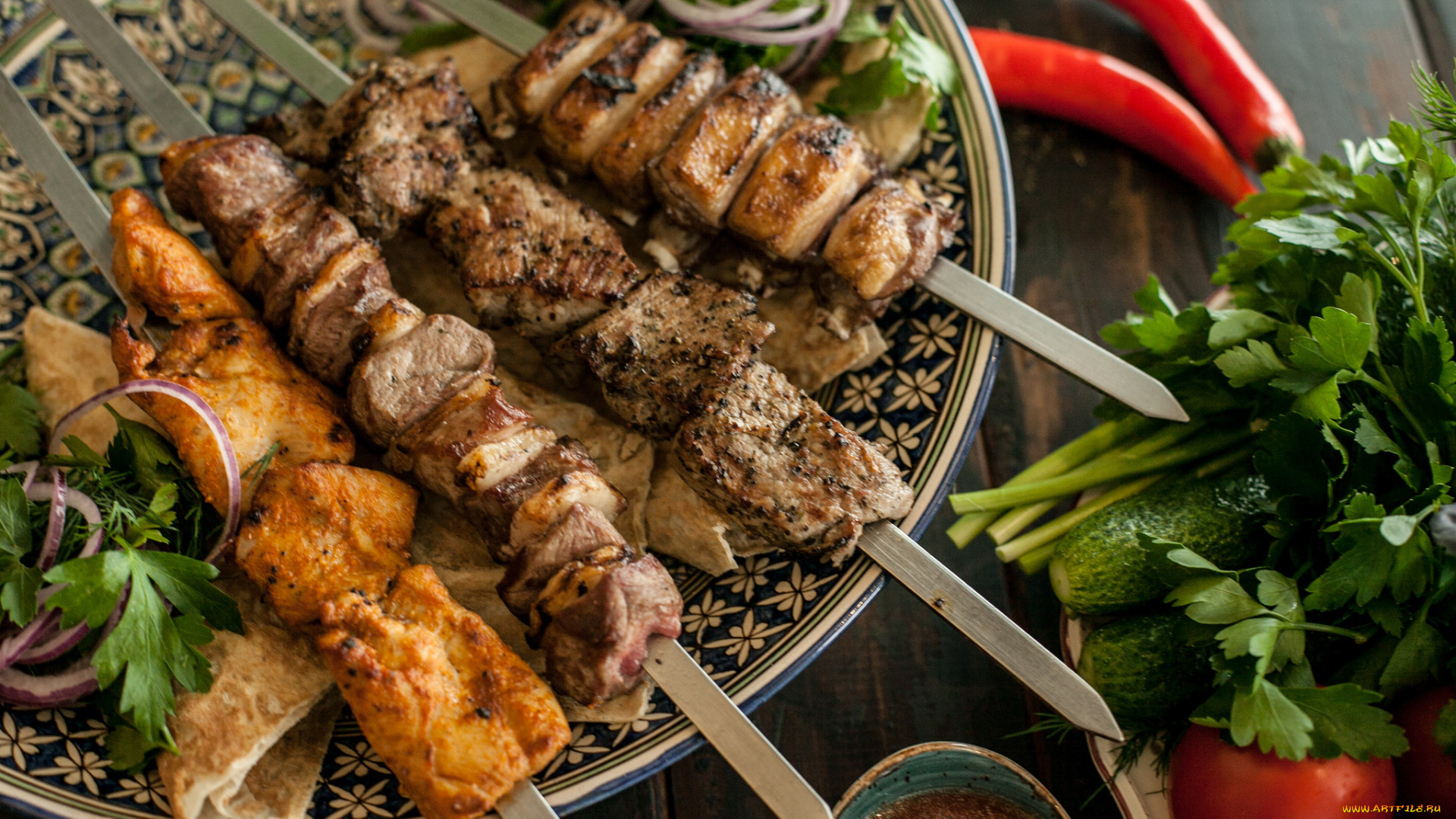 еда, шашлык, , барбекю, вкусно, зелень