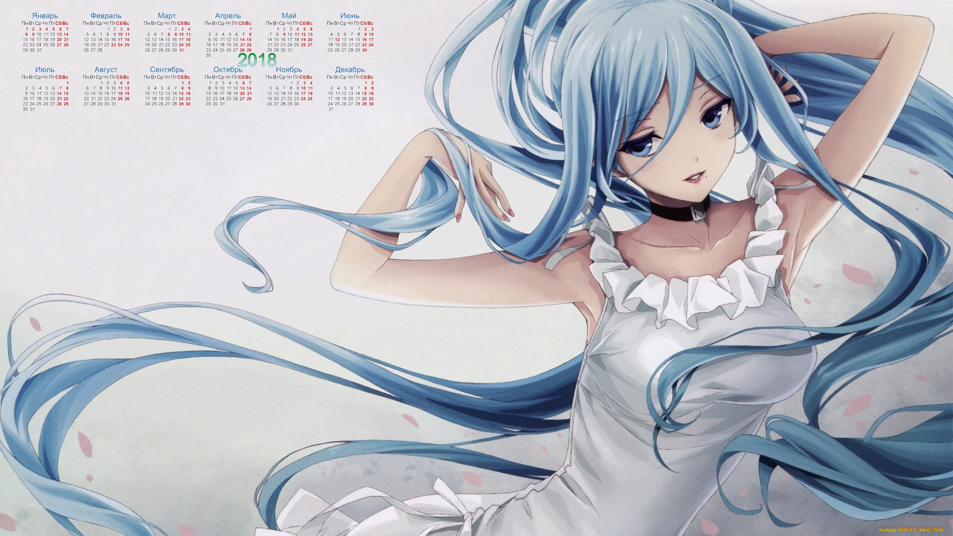 календари, аниме, девушка