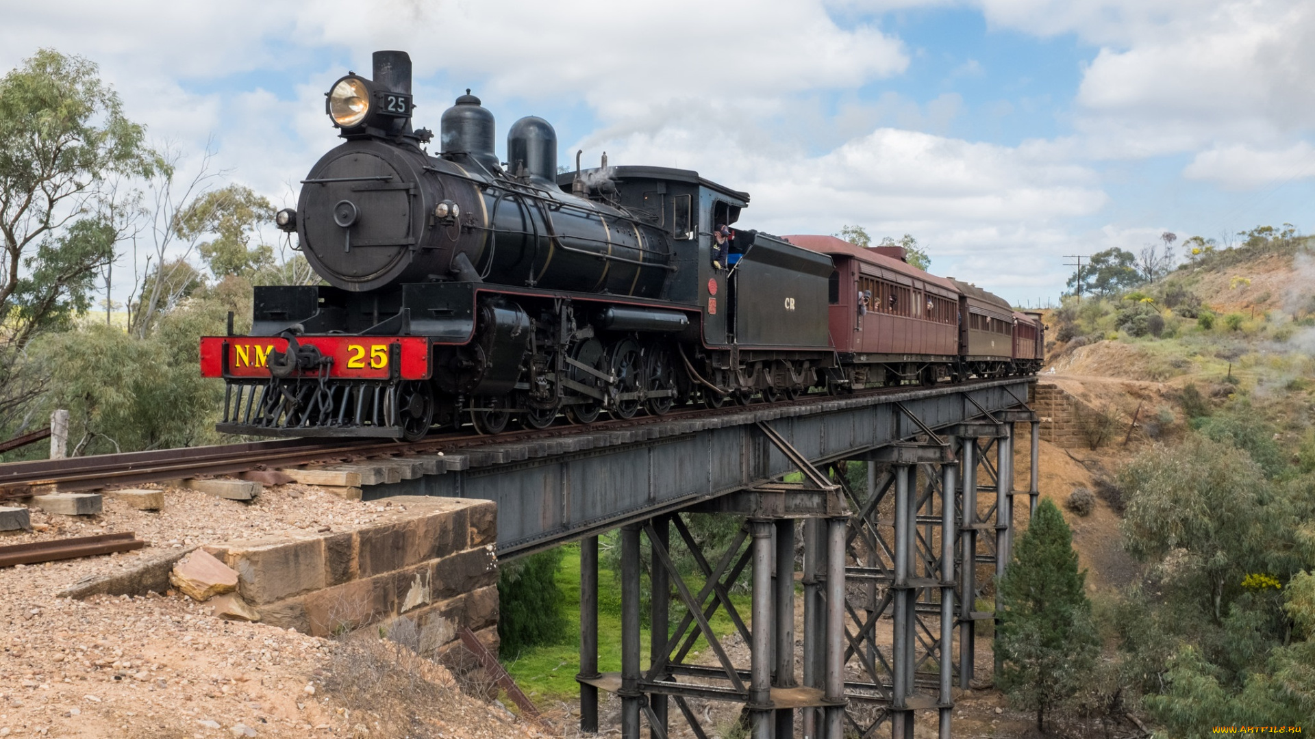 техника, паровозы, локомотив, состав