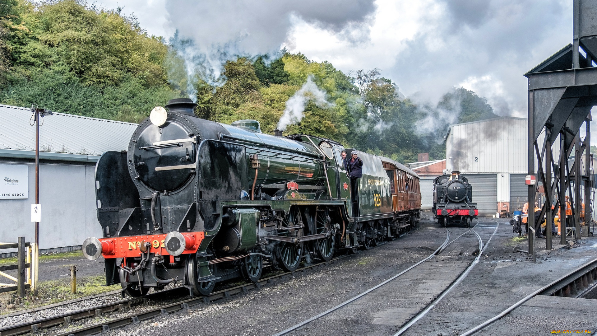 техника, паровозы, локомотив, состав