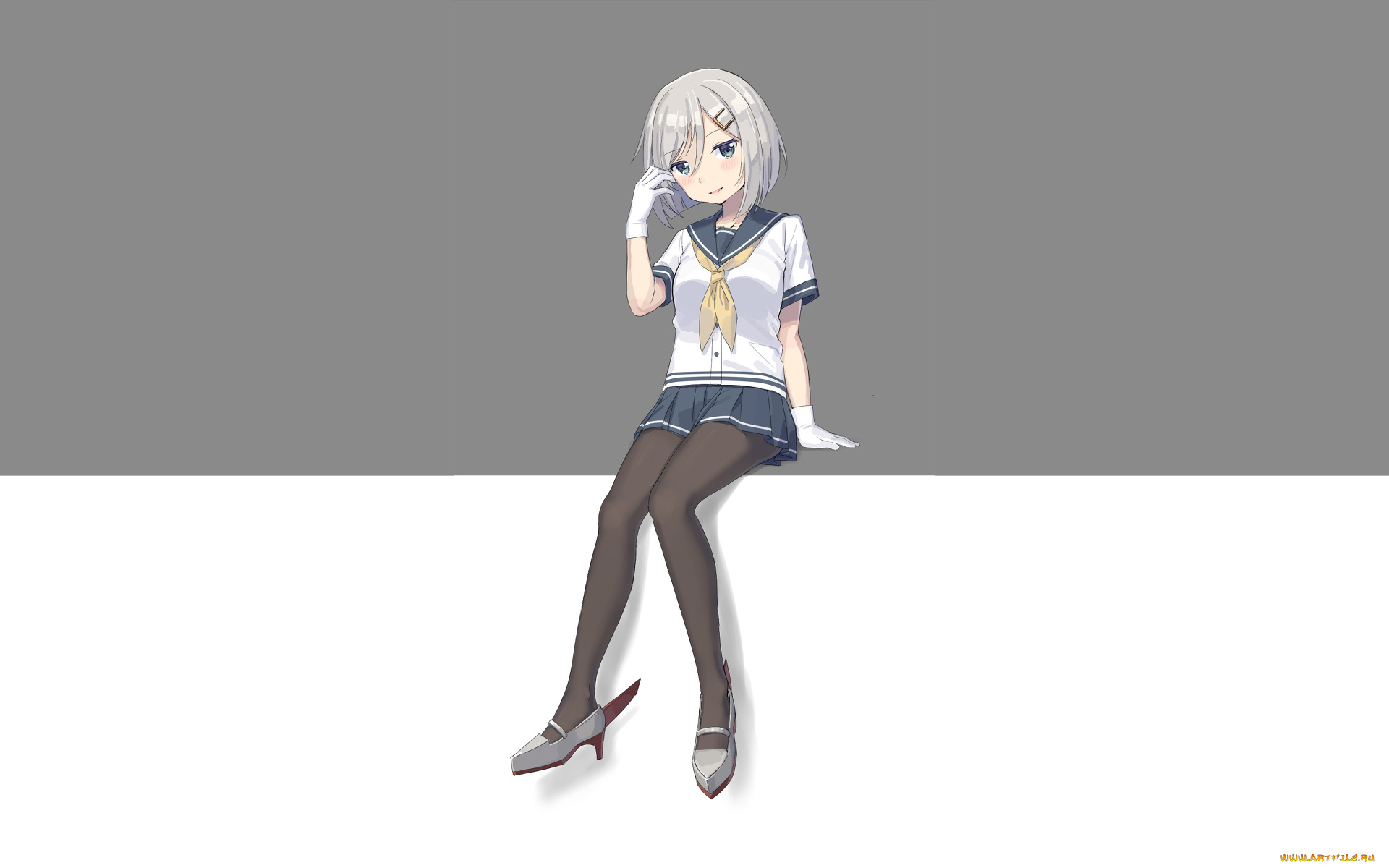 аниме, kantai, collection, девушка, фон, взгляд