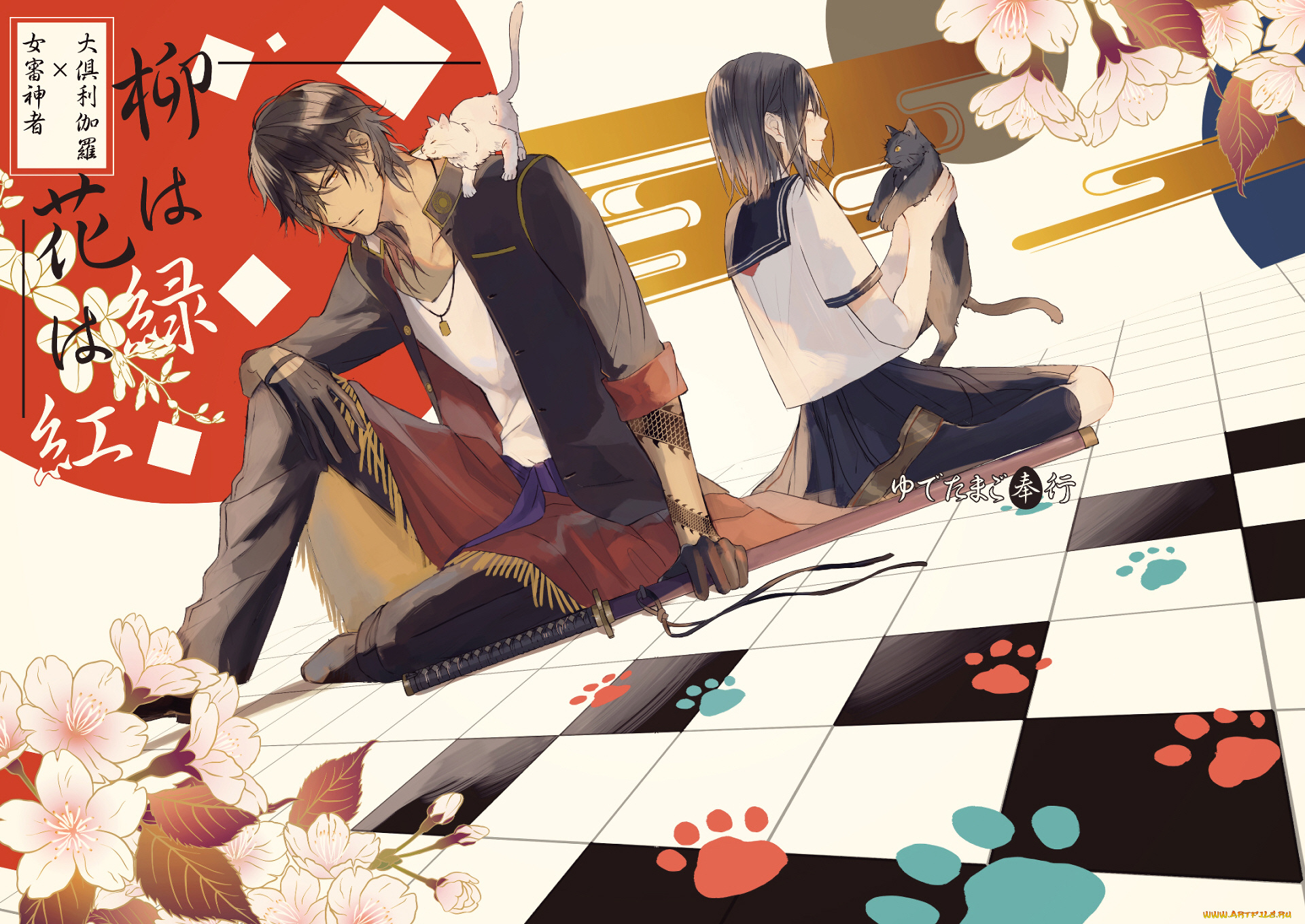 аниме, touken, ranbu, танец, мечей