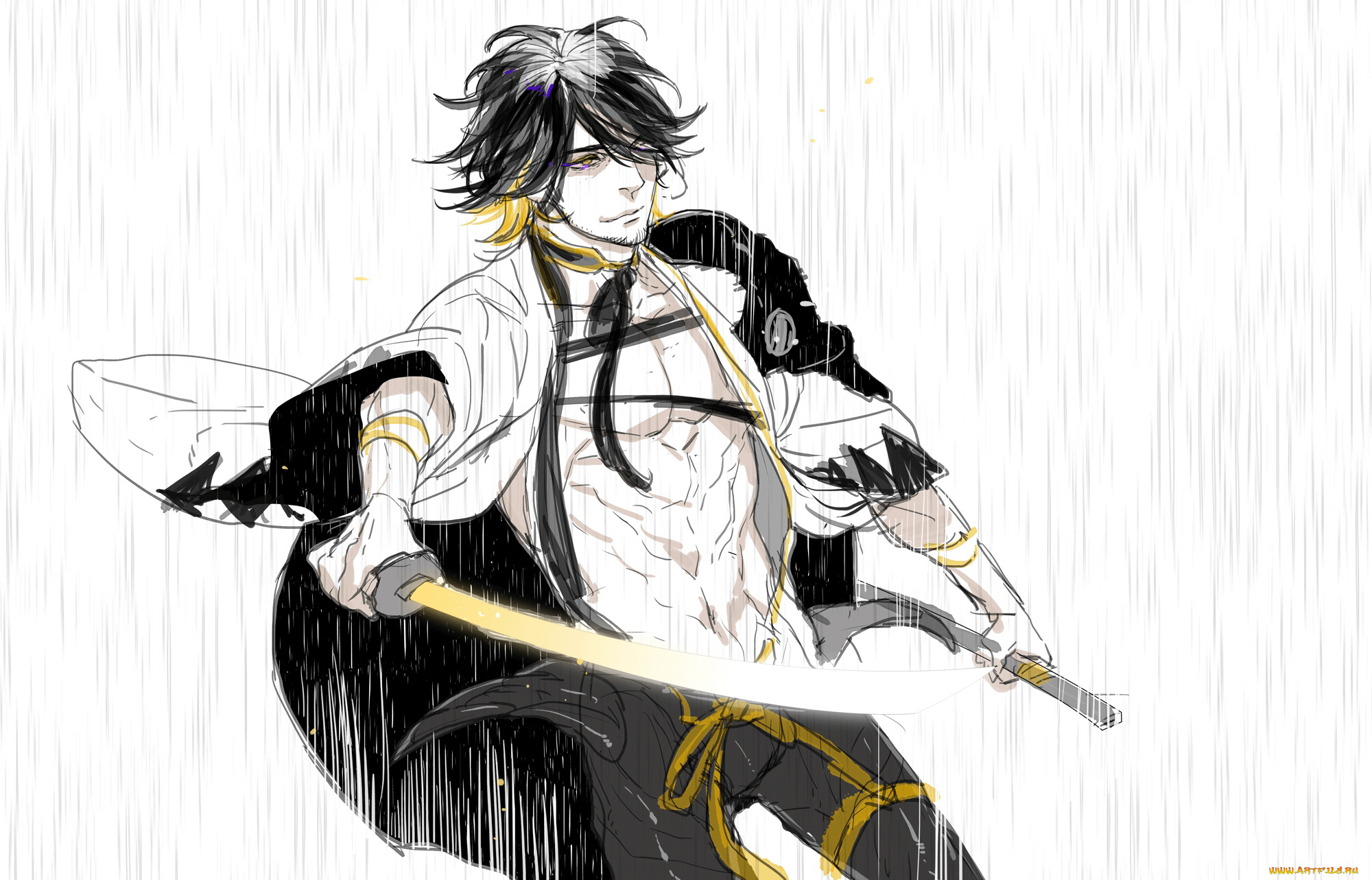 аниме, touken, ranbu, танец, мечей