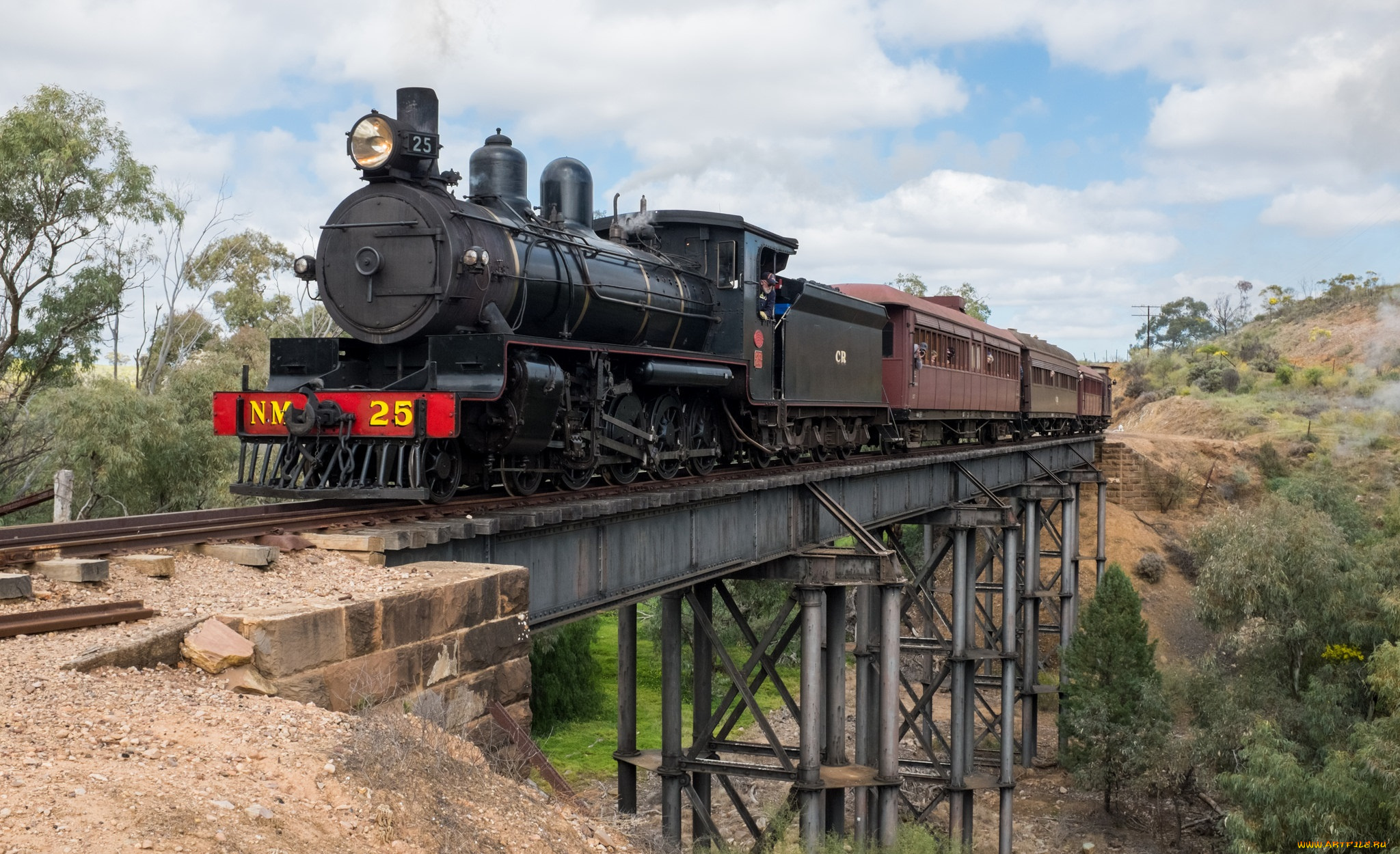 техника, паровозы, локомотив, состав