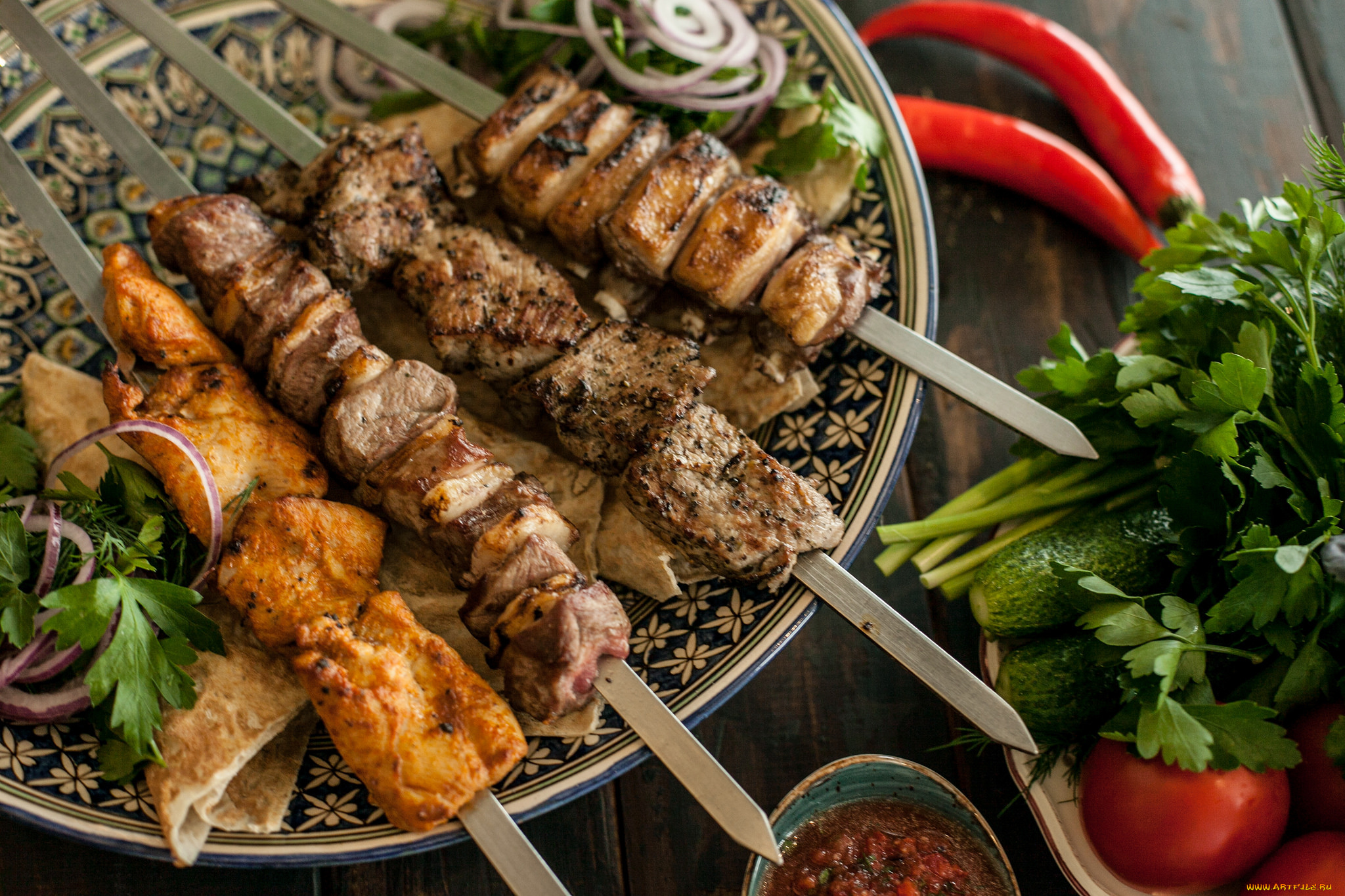 еда, шашлык, , барбекю, вкусно, зелень