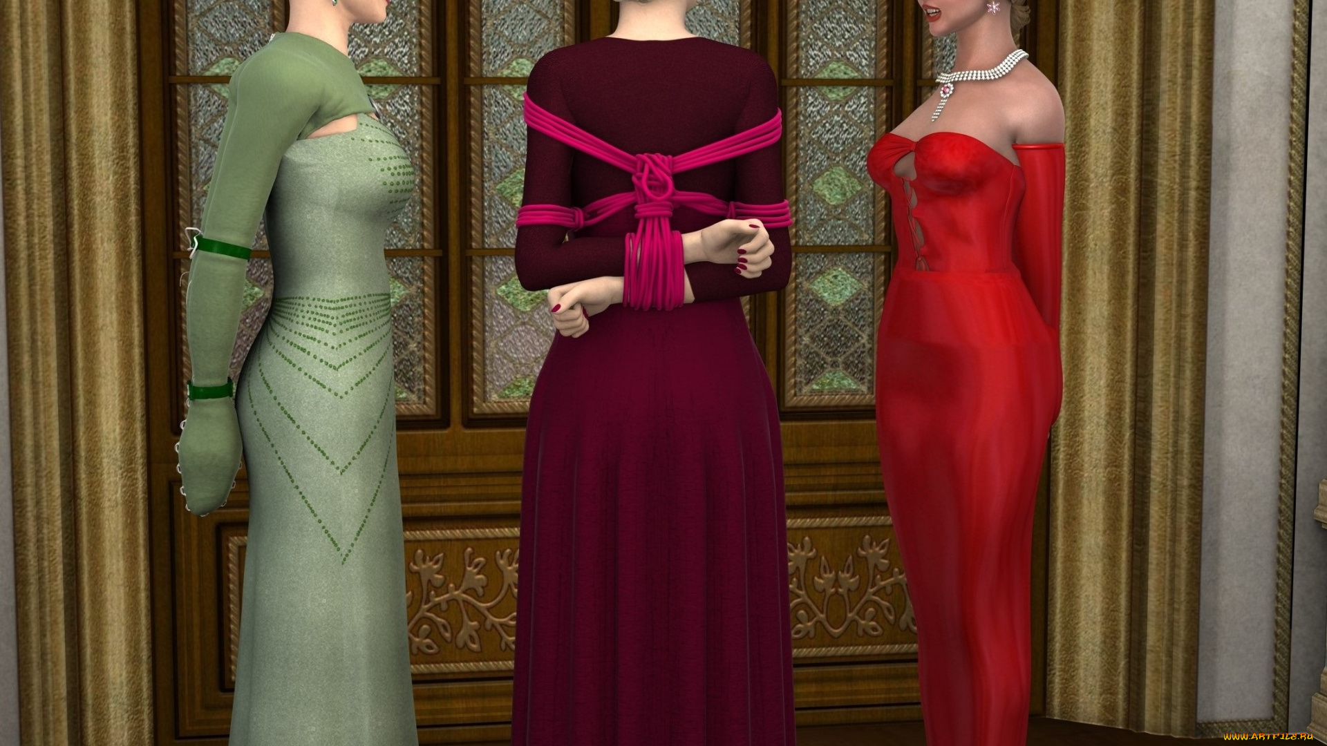 3д, графика, фантазия, , fantasy, девушки, фон, взгляд