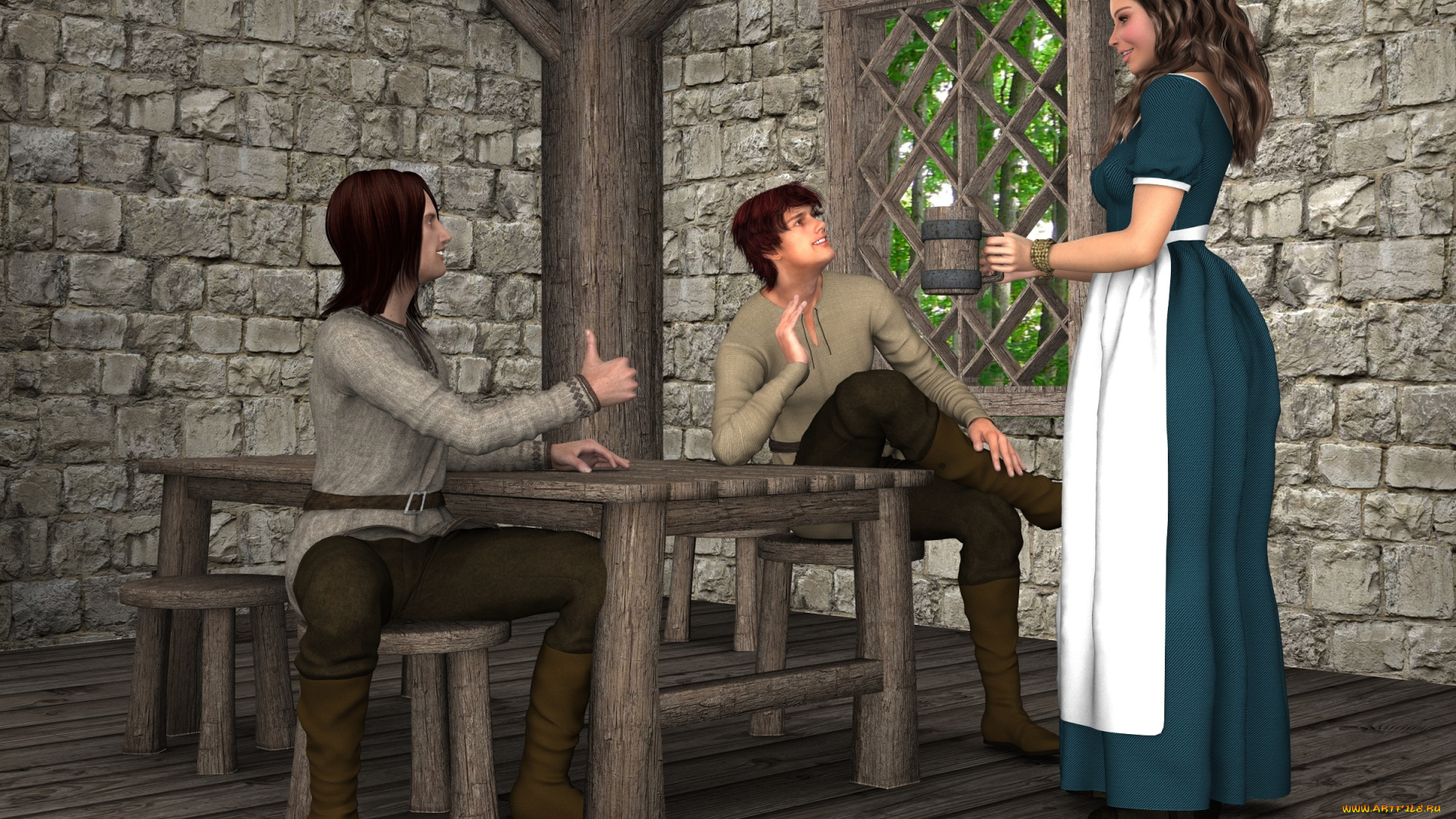 3д, графика, фантазия, , fantasy, фон, взгляд, девушка