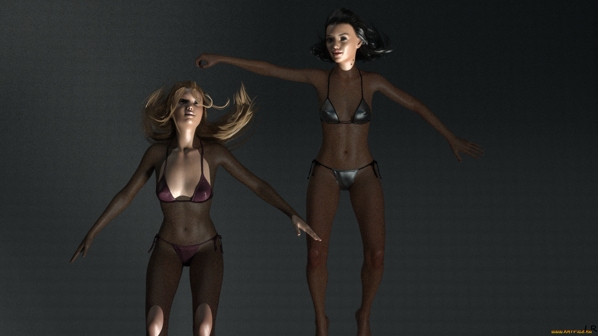 3д, графика, люди, , people, девушки, фон, взгляд