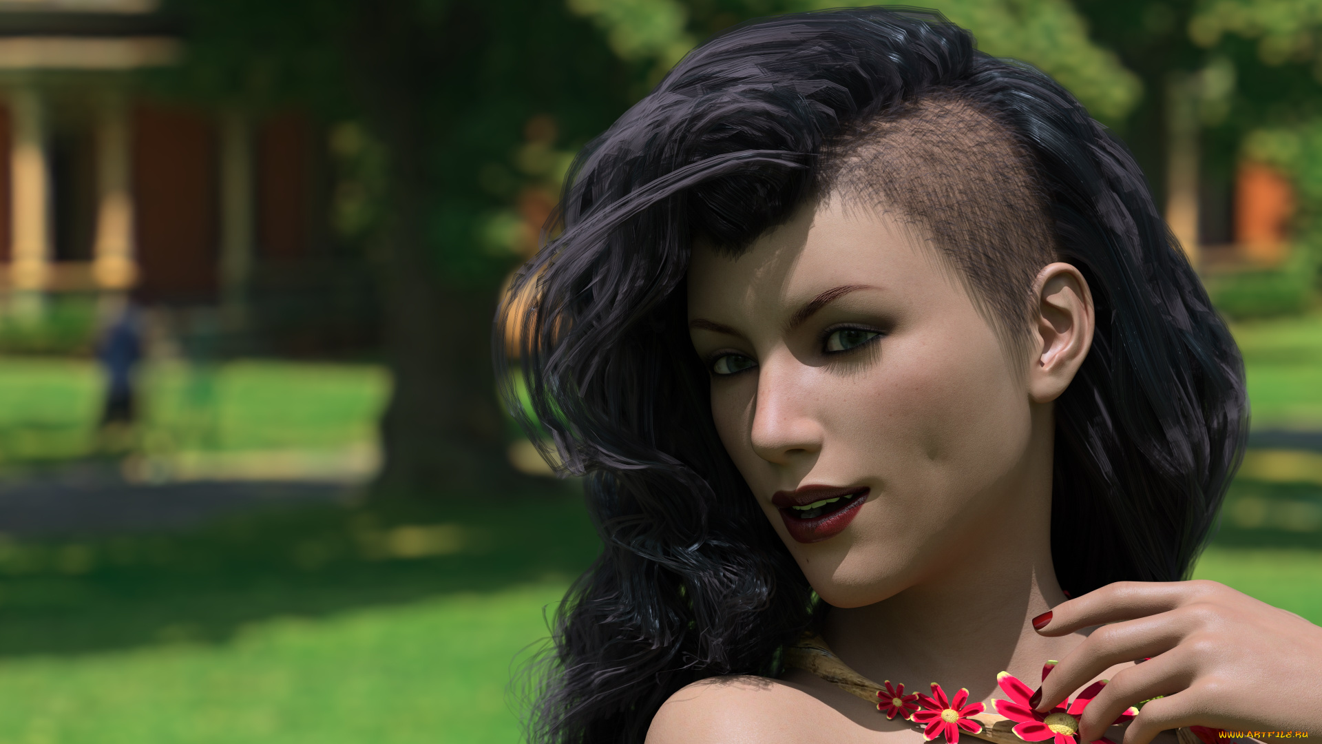 3д, графика, портрет, , portraits, фон, взгляд, девушка