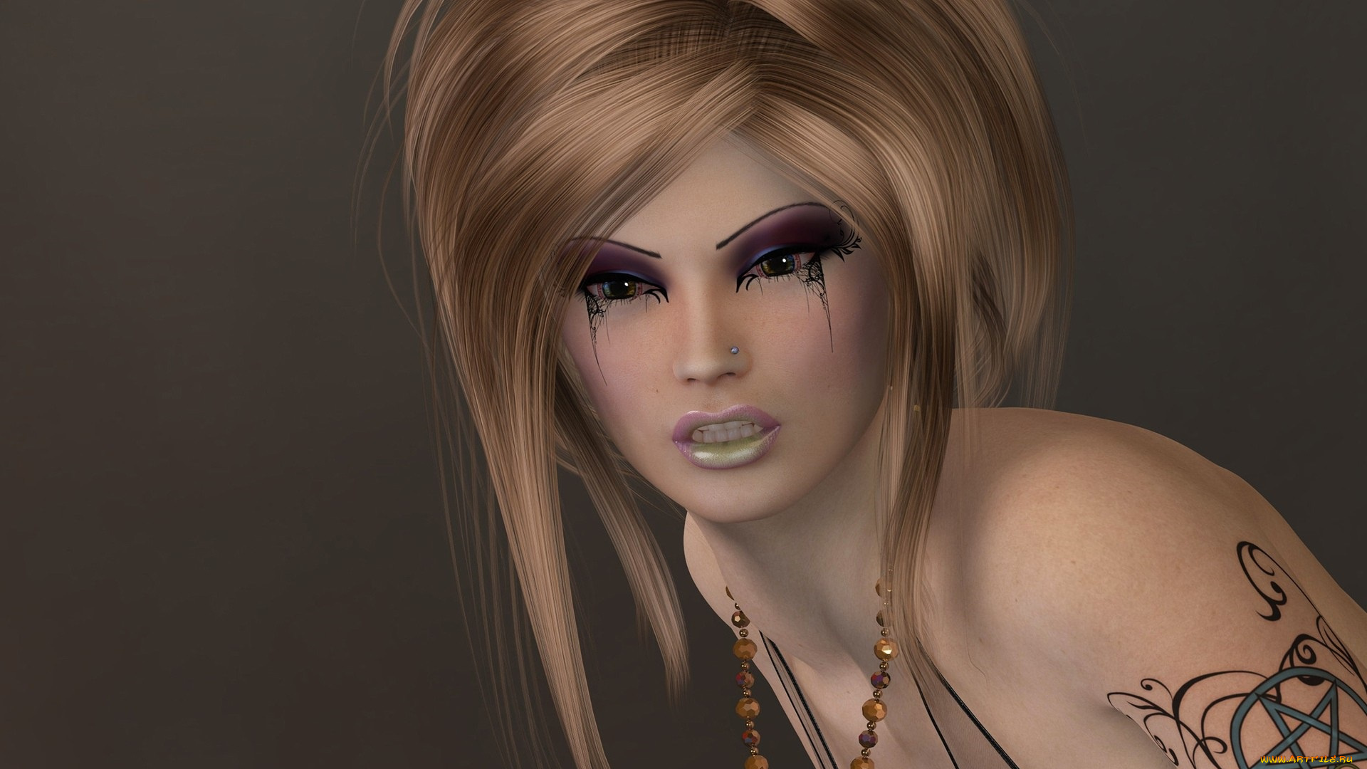 3д, графика, портрет, , portraits, макияж, девушка, взгляд