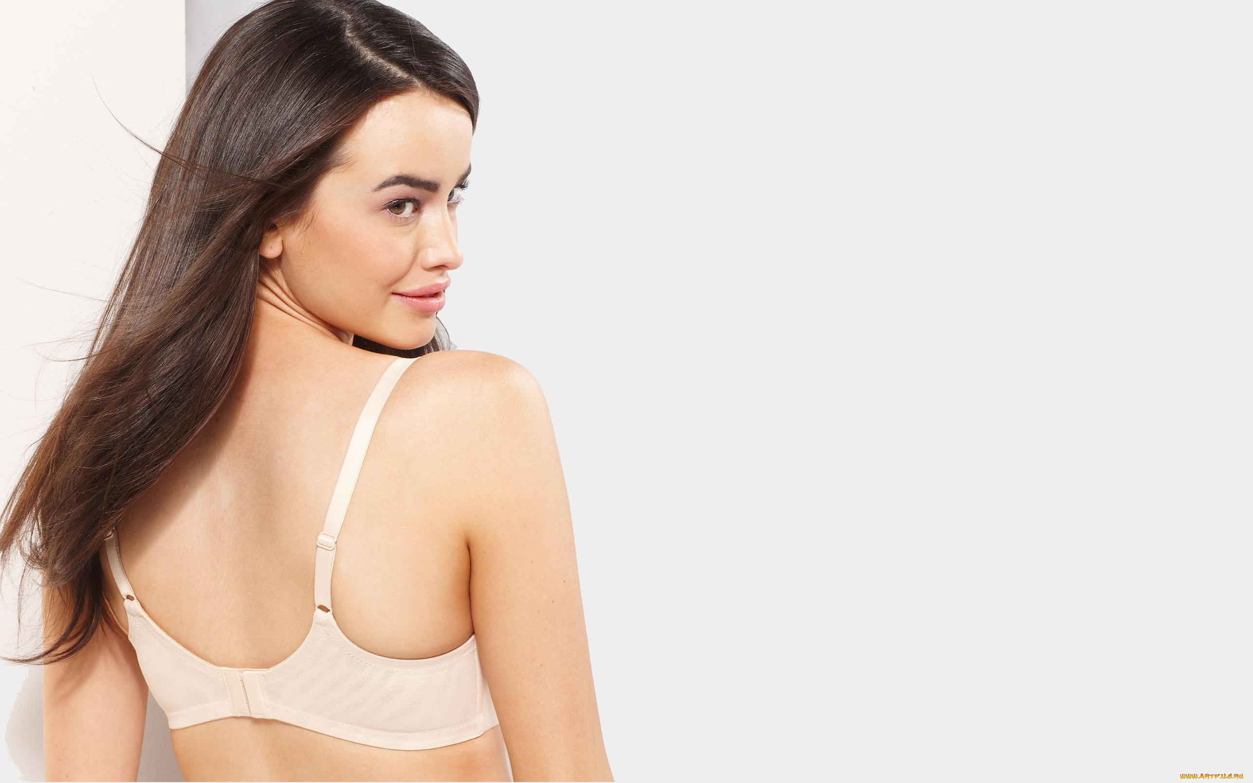 девушки, sarah, stephens, белье, улыбка, модель, шатенка