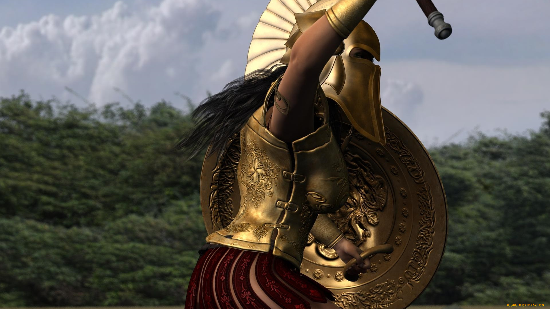 3д, графика, амазонки, , amazon, амазонка, девушка, взгляд, фон