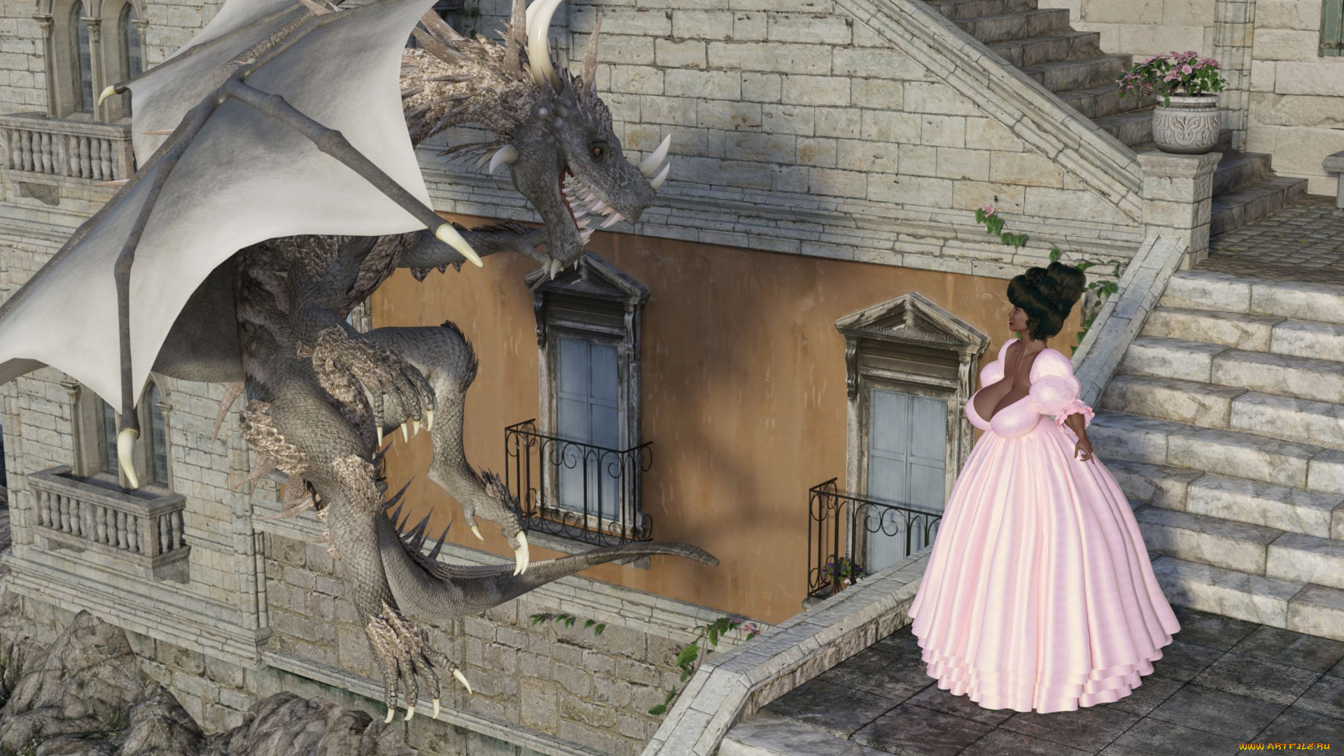 3д, графика, фантазия, , fantasy, фон, взгляд, девушка