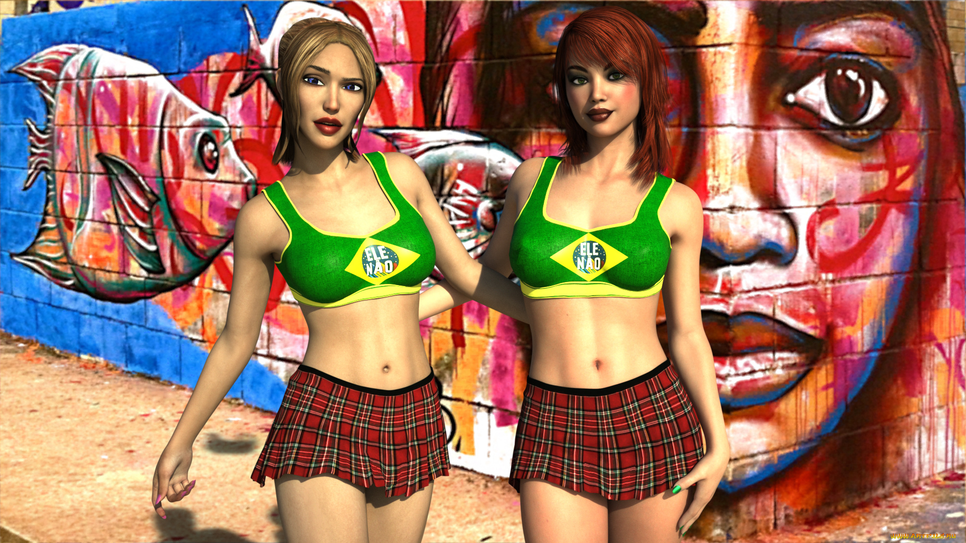 3д, графика, люди, , people, фон, взгляд, девушки